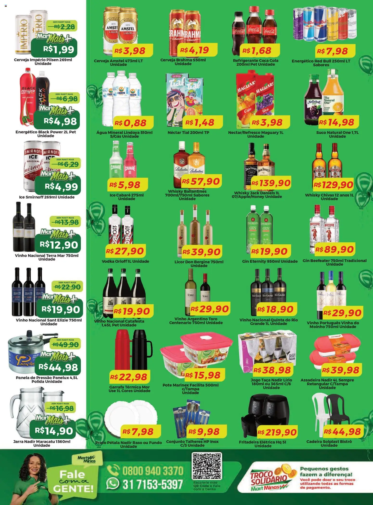 Mart Minas Folheto - válido de 23.04.2026 | Página: 3 | Produtos: Garrafa térmica, Cerveja, Água mineral, Assadeira
