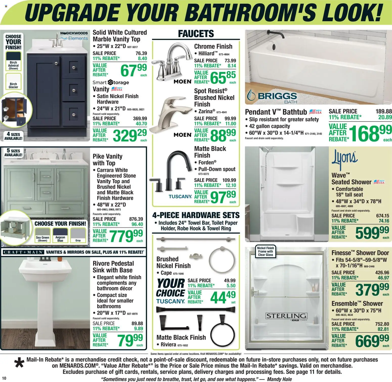 Menards Weekly Ad - valid from 04.03.2026 | Page: 14 | Products: Bath, Shower, Ring, Shower Door