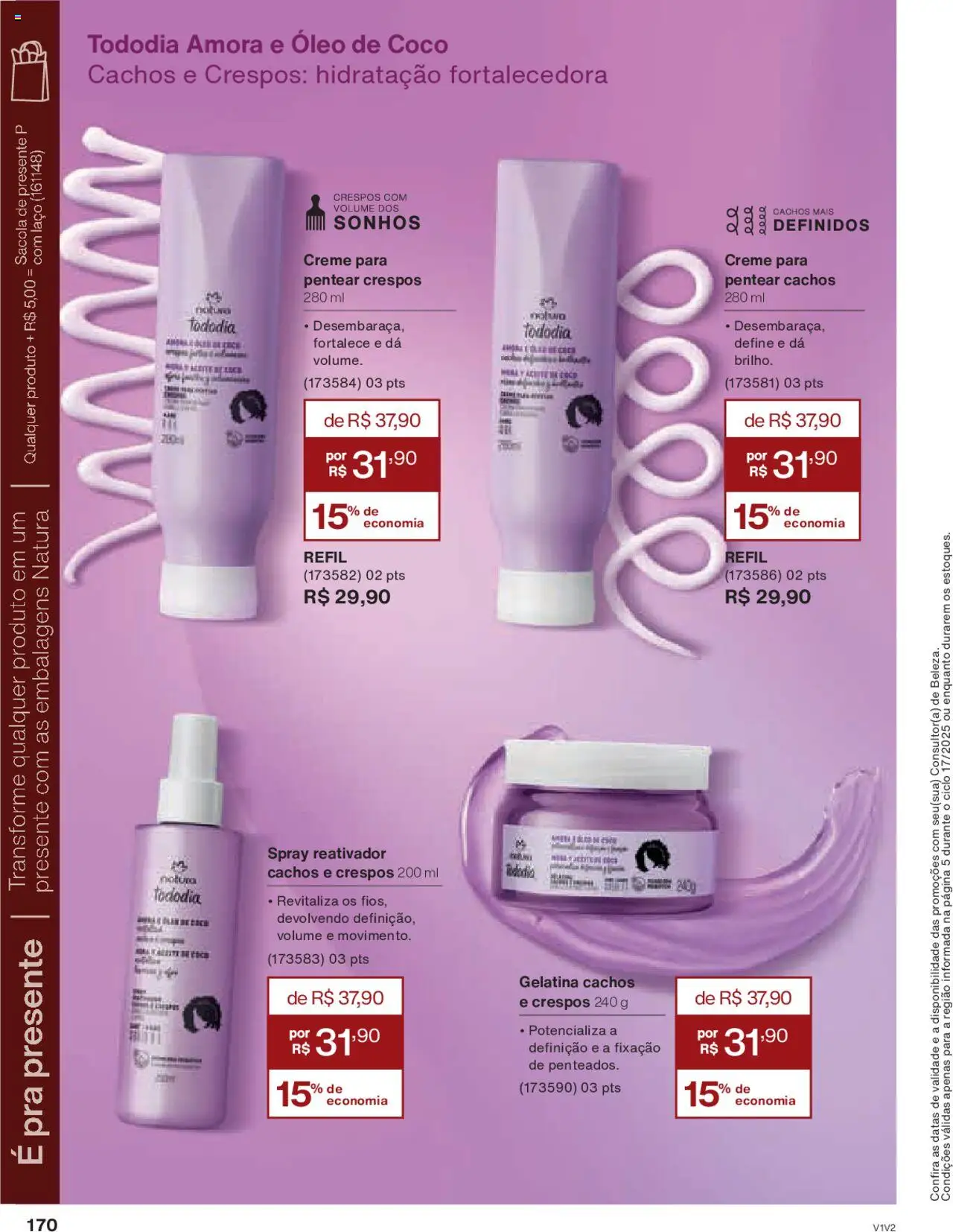 Natura Folheto - válido de 14.10.2025 | Página: 170 | Produtos: Óleo, Creme, Óleo de coco, Gelatina