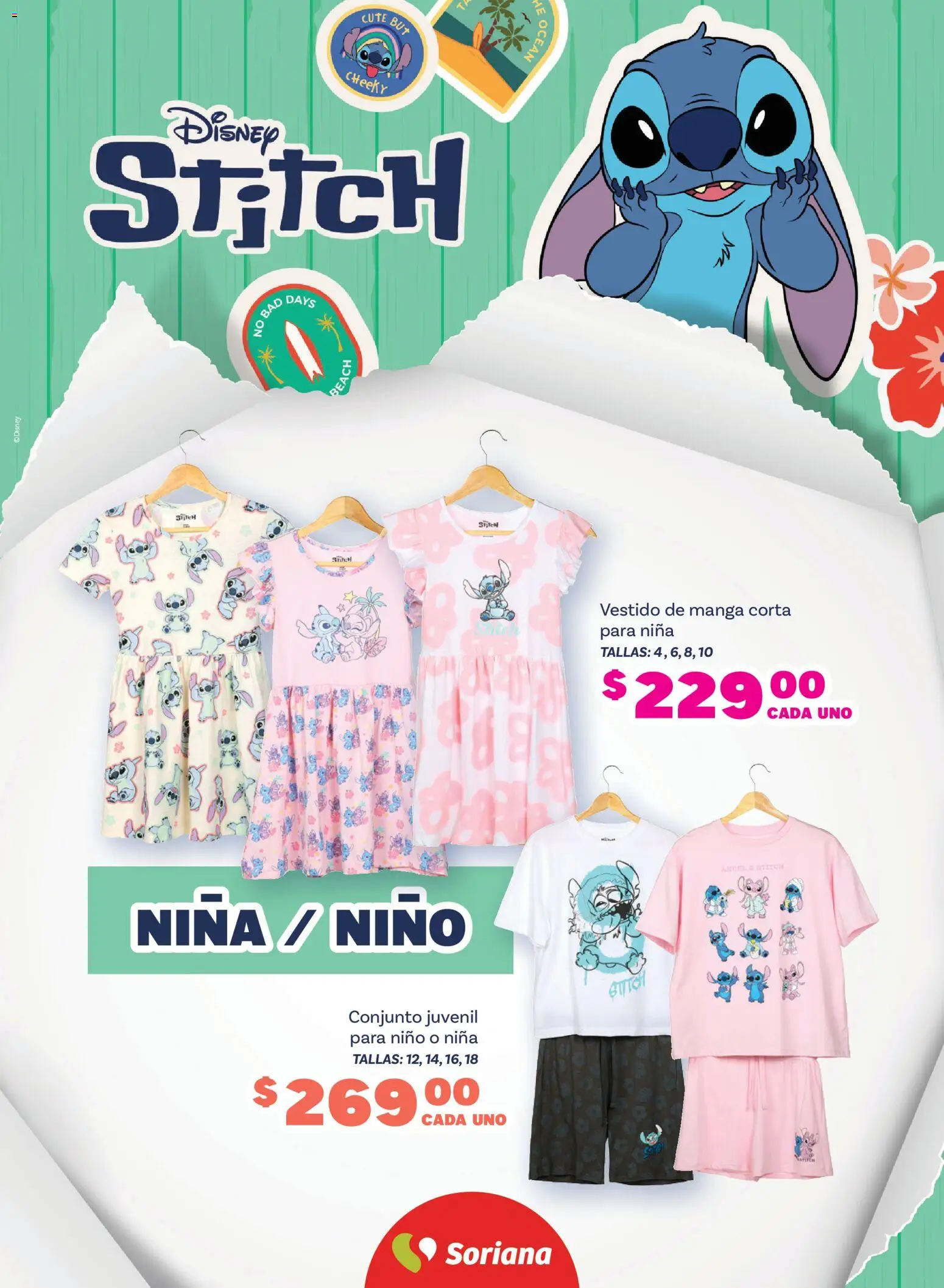 Nuevas ofertas de Soriana válidas en toda la República Mexicana desde el 26.03.2026. ¡Encuentra las mejores ofertas en Soriana Especial Stitch Híper! | Página: 5 | Productos: Manga, Vestido, Conjunto