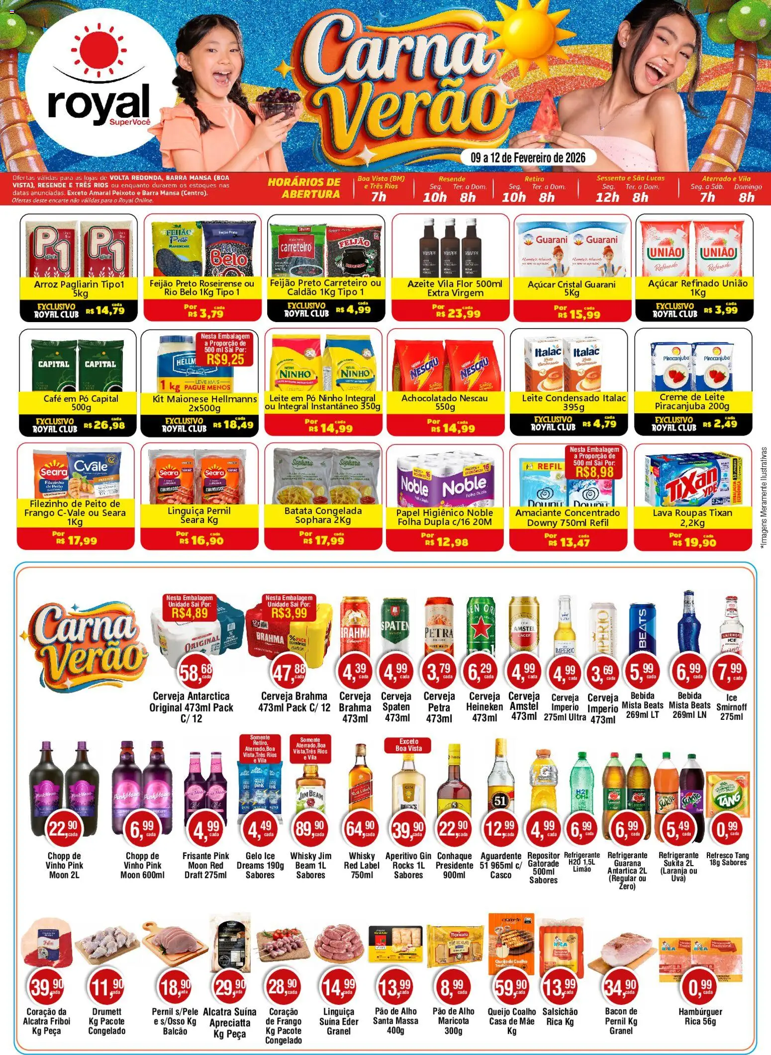 Royal Supermercados Folheto - válido de 09.02.2026 | Página: 1 | Produtos: Conhaque, Achocolatado, Queijo, Maionese
