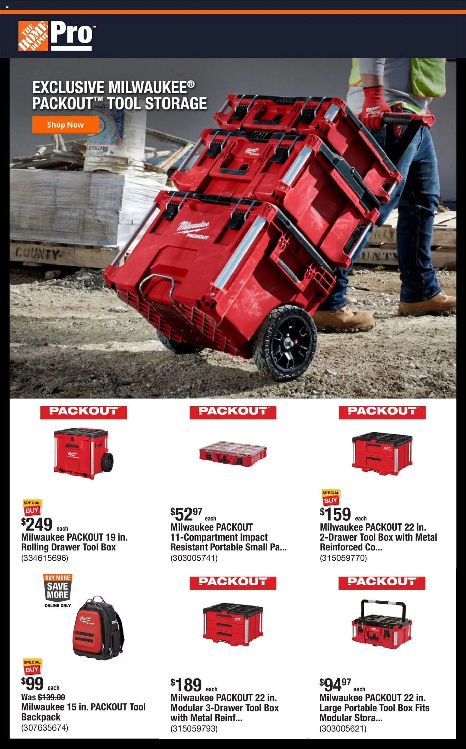 Home Depot Shop Pro Ad - CA - valid from 13.04.2026 | Page: 1 | Products: Box, Backpack