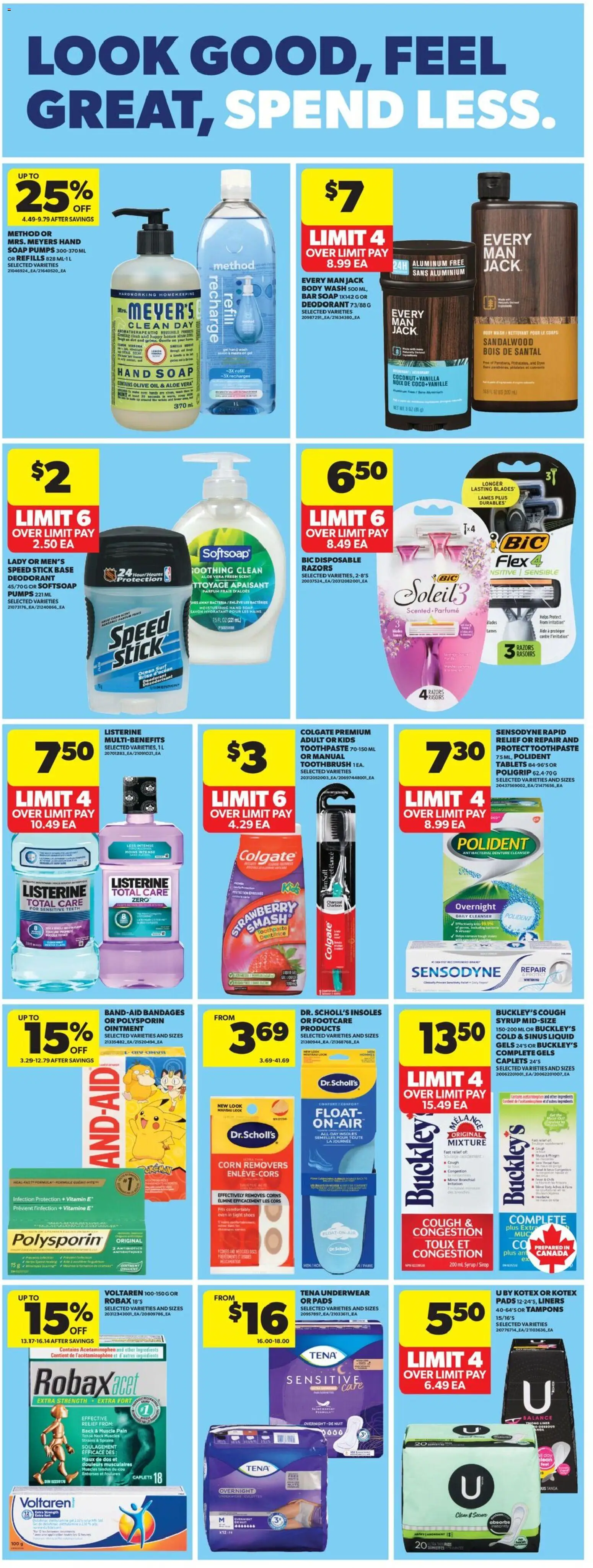Real Canadian Superstore flyer valid from 01.01.2026 | Page: 22 | Products: Soap, Body wash, Deodorant, Toothpaste