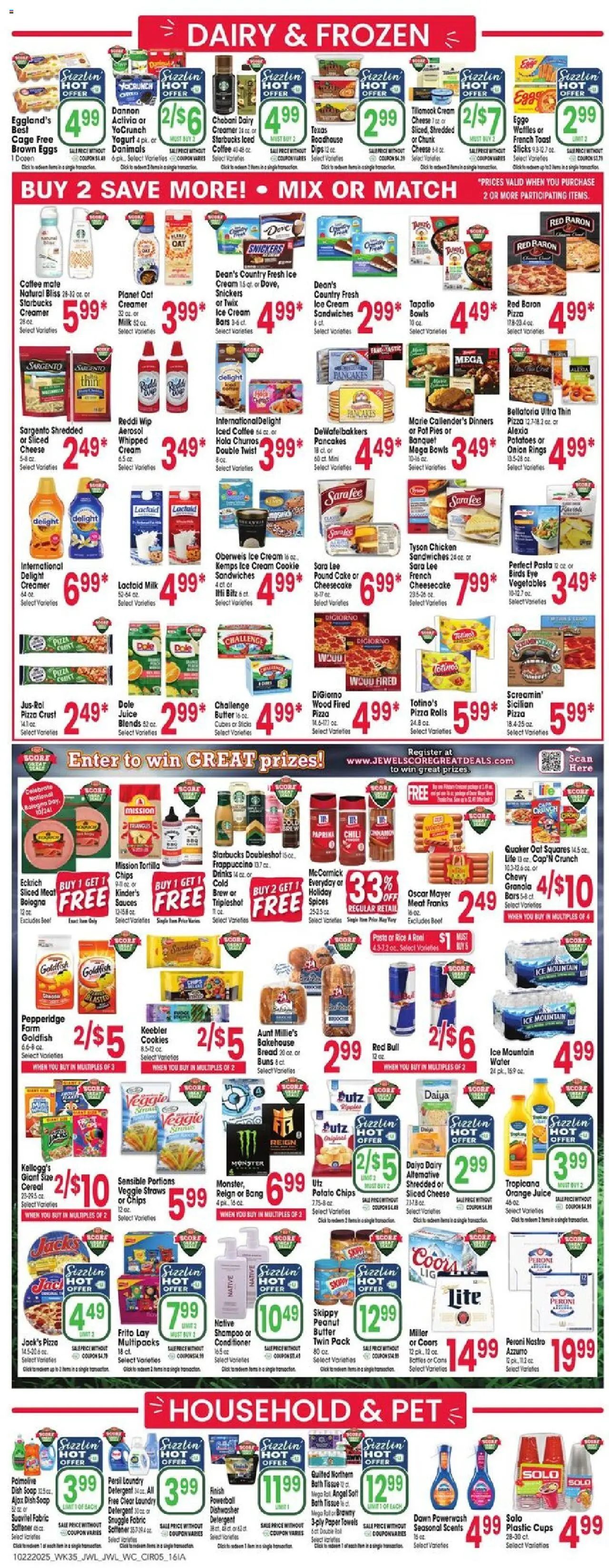 Jewel Osco Weekly Ad - IA - valid from 22.10.2025 | Page: 5 | Products: Cheese, Yogurt, Juice, Detergent