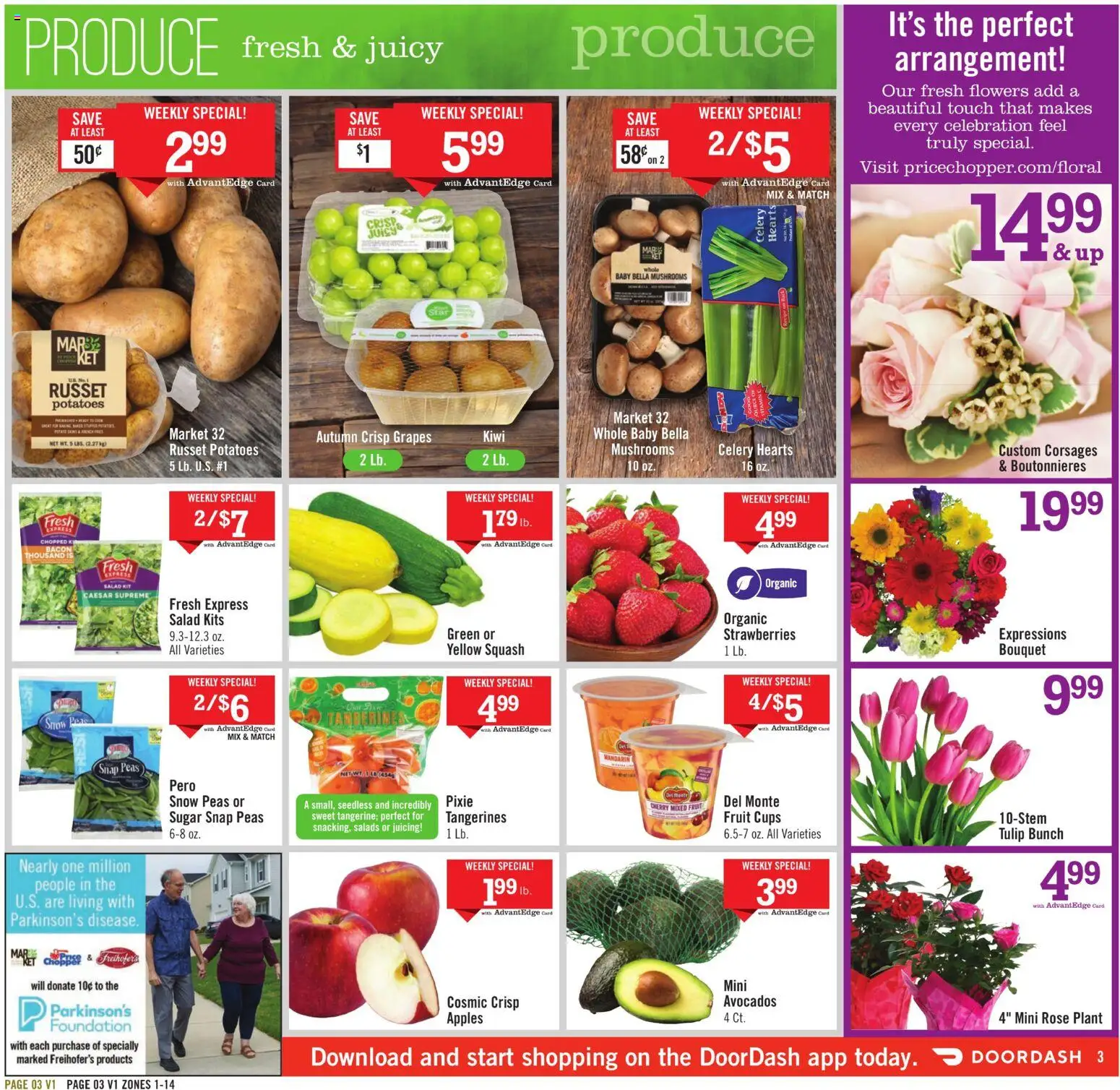 Price Chopper Weekly Ad - valid from 26.04.2026 | Page: 3 | Products: Mushrooms, Foundation, Tangerines, Grapes