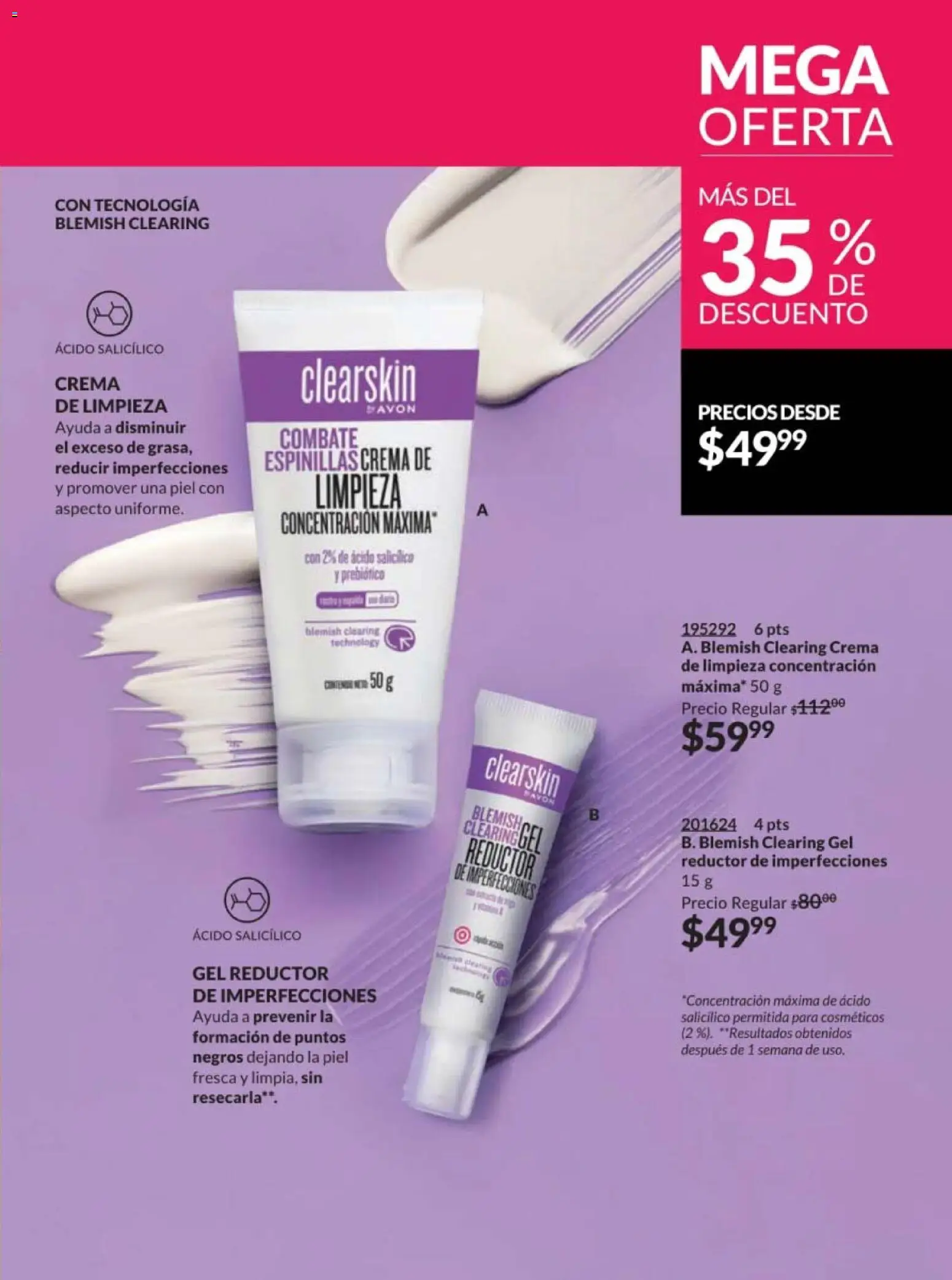 Nuevas ofertas de AVON válidas en toda la República Mexicana desde el 28.11.2025. ¡Encuentra las mejores ofertas en AVON campaña 18 2025! | Página: 163 | Productos: Crema de limpieza, Crema