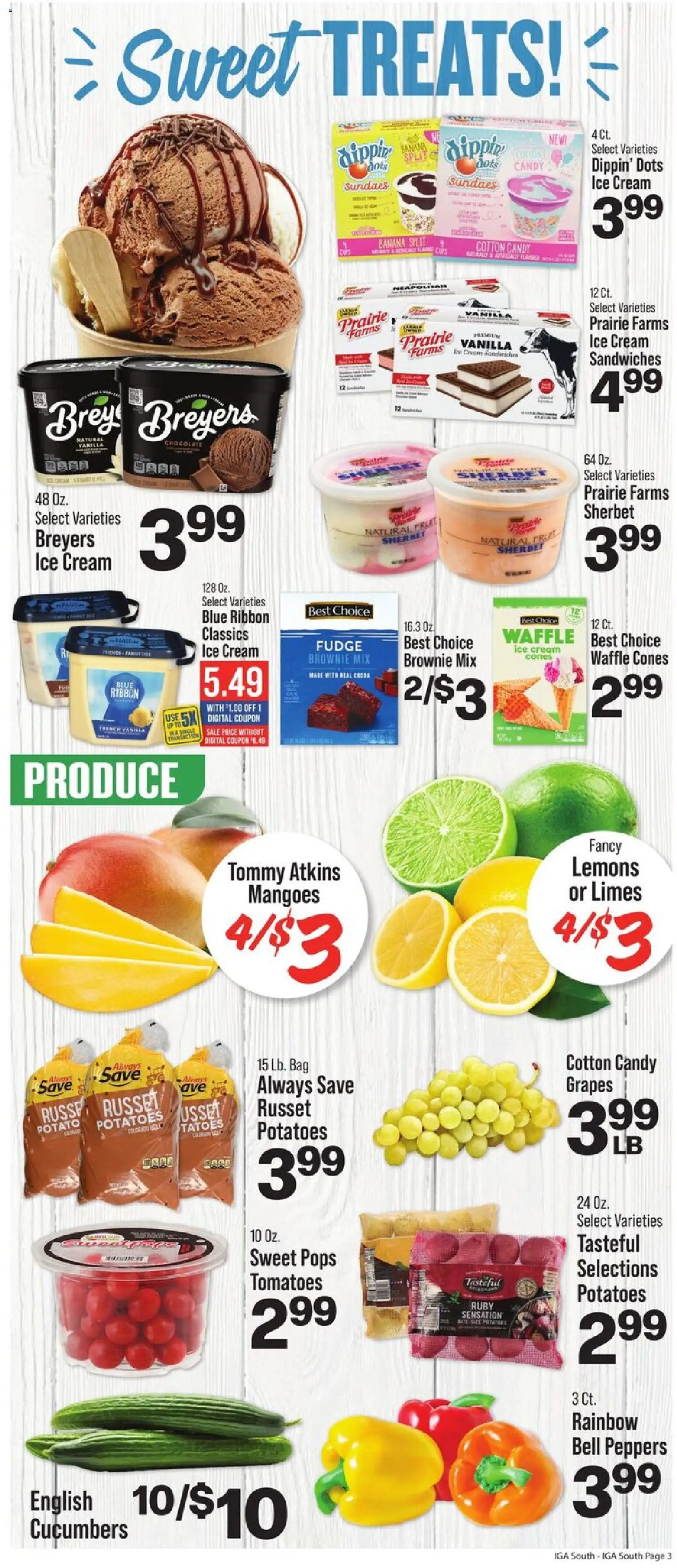 IGA Weekly Ad - valid from 29.04.2026 | Page: 5 | Products: Ice cream, Potatoes, Grapes, Bag