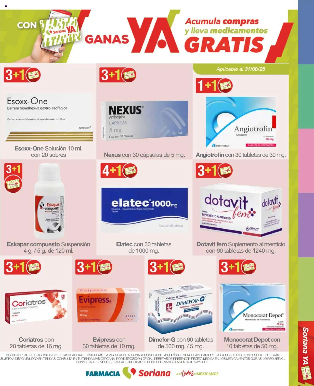 Nuevas ofertas de Soriana válidas en toda la República Mexicana desde el 01.08.2025. ¡Encuentra las mejores ofertas en Soriana - Folleto Farmacia Súper Nacional! | Página: 30 | Productos: Caja