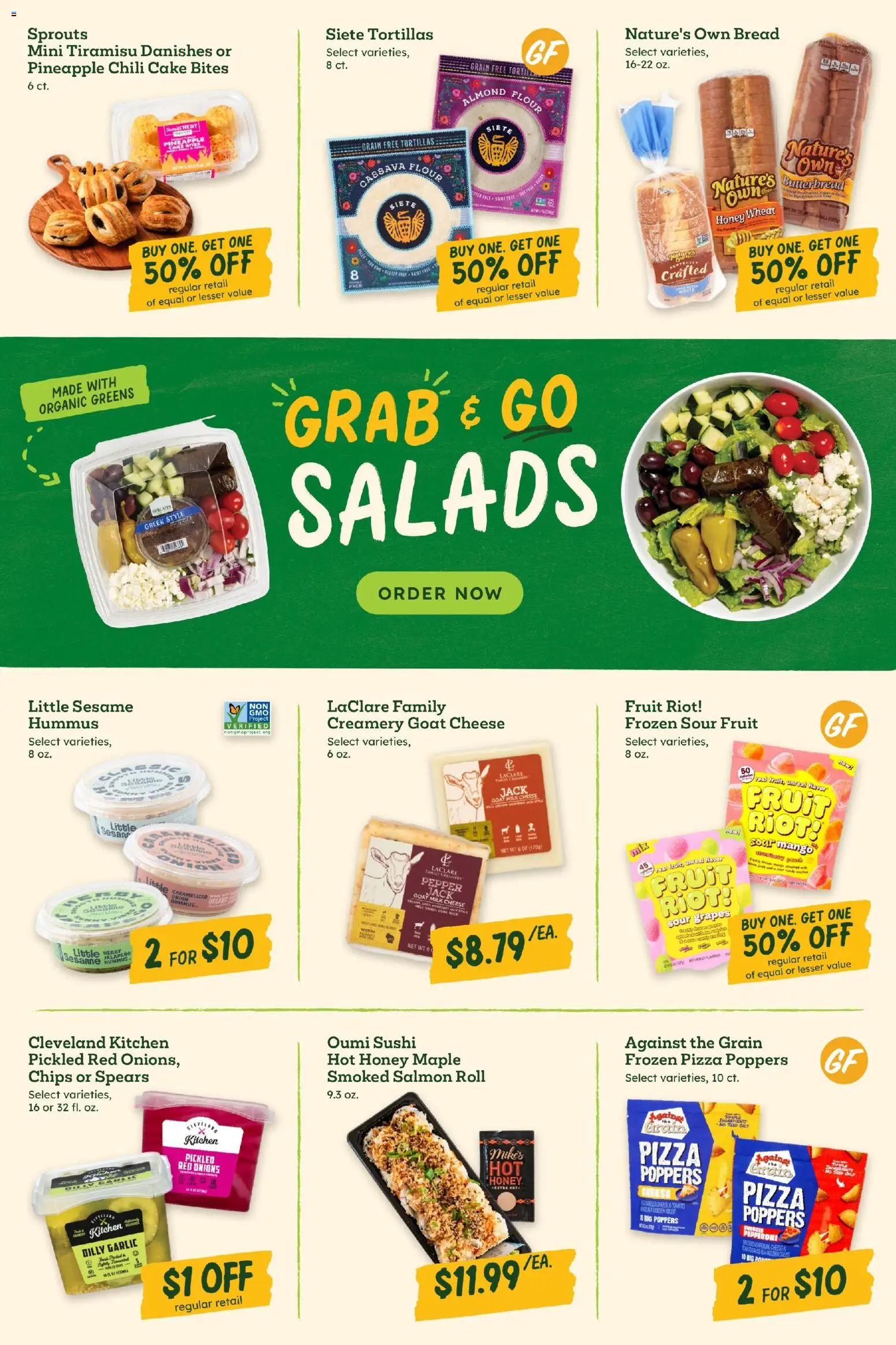 Sprouts Weekly Ad - valid from 25.02.2026 | Page: 8 | Products: Bread, Pizza, Greens, Onion