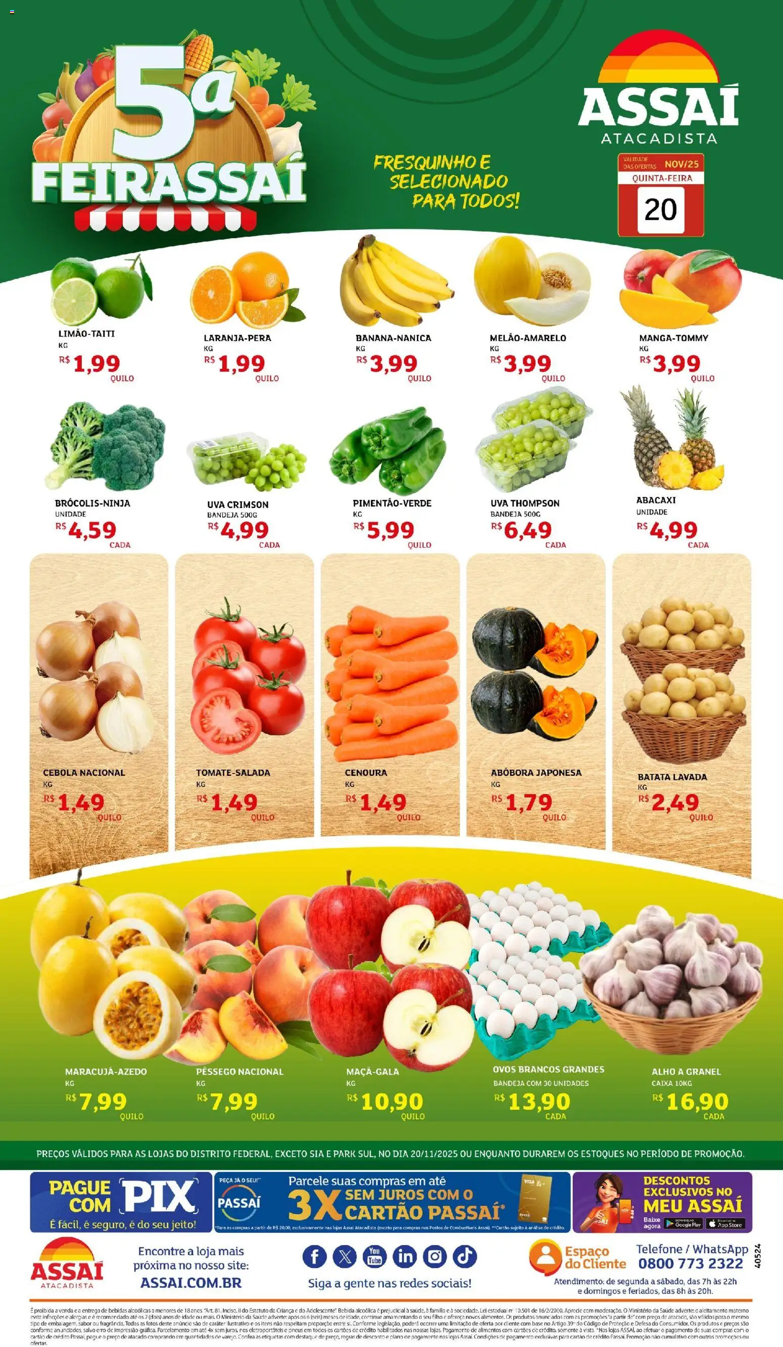 Assaí Atacadista Folheto - válido de 20.11.2025 | Página: 1 | Produtos: Alho, Ovos, Pneus, Batata