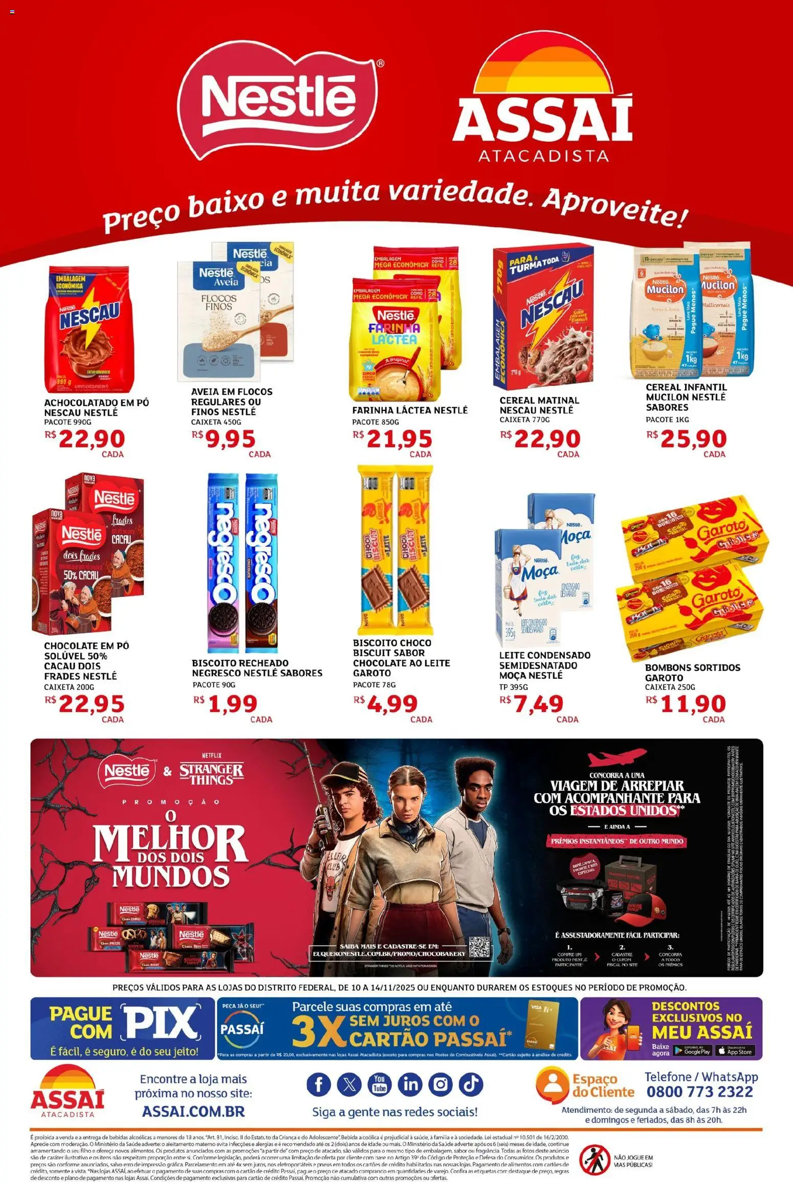 Assaí Atacadista Folheto - válido de 10.11.2025 | Página: 3 | Produtos: Farinha láctea, Chocolate, Aveia, Mucilon
