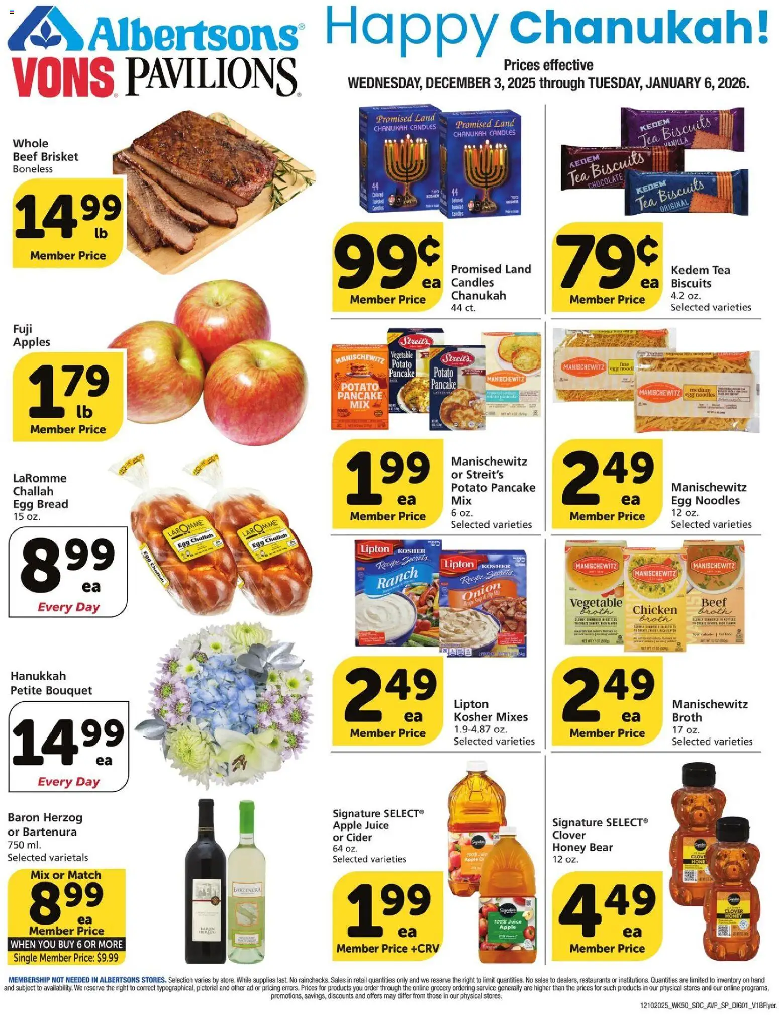 Vons Specialty Publication - valid from 09.12.2025 | Page: 1 | Products: Juice, Apples, Tea, Noodles