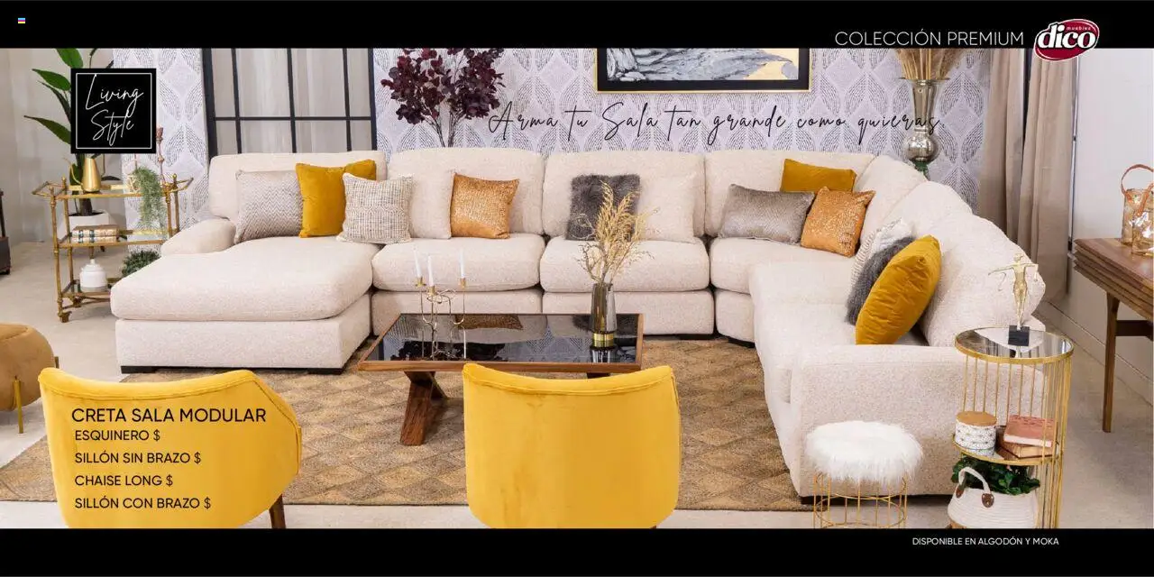 Nuevas ofertas de Muebles Dico válidas en toda la República Mexicana desde el 25.10.2024. ¡Encuentra las mejores ofertas en Muebles Dico catálogo Colleción Premium ! | Página: 7 | Productos: Sillón, Algodón, Modular