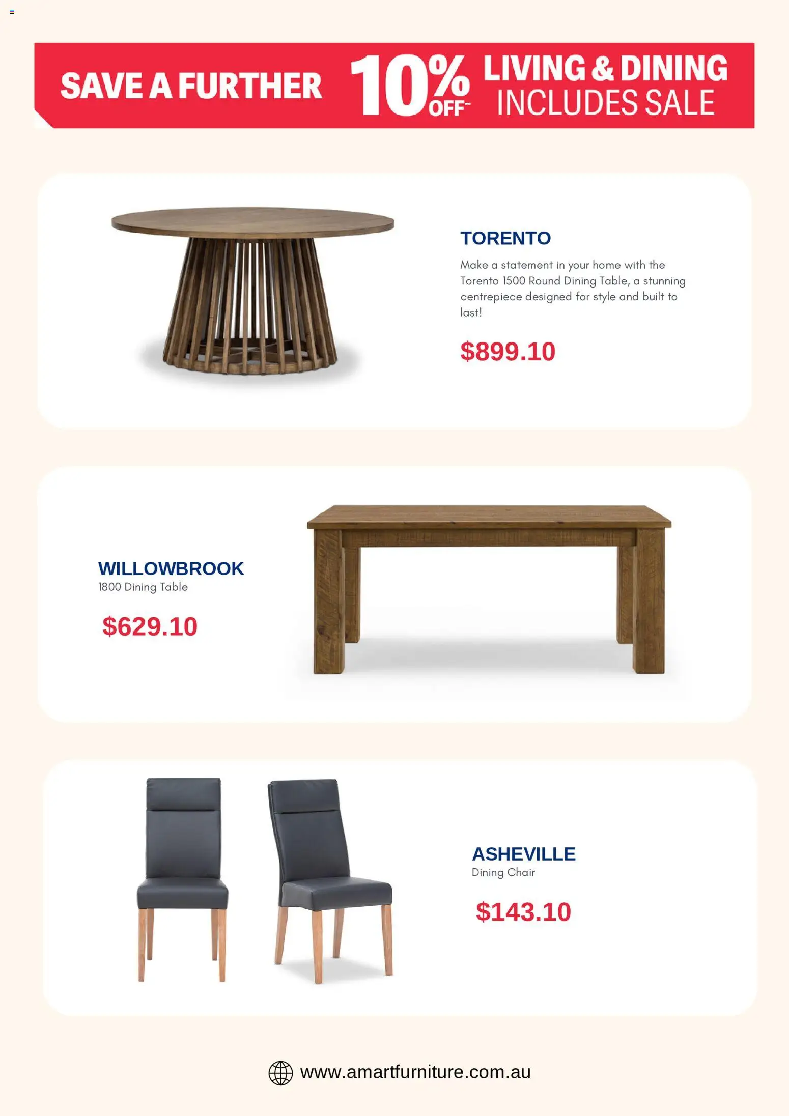 Amart Furniture catalogue - valid from 27.02.2026 | Page: 5 | Products: Table, Chair, Centrepiece