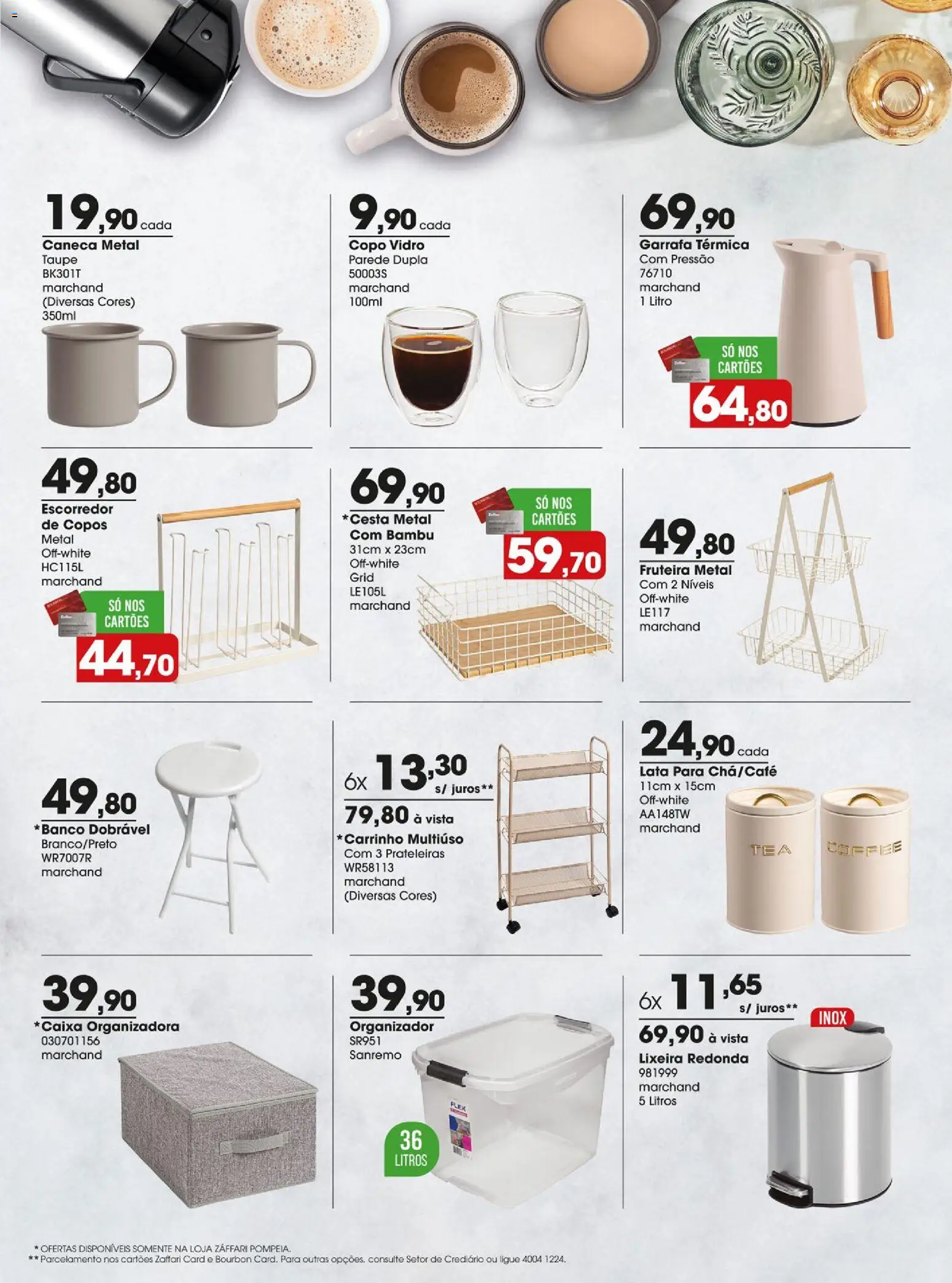 Zaffari Folheto - válido de 02.04.2026 | Página: 7 | Produtos: Escorredor, Garrafa térmica, Carrinho, Copos