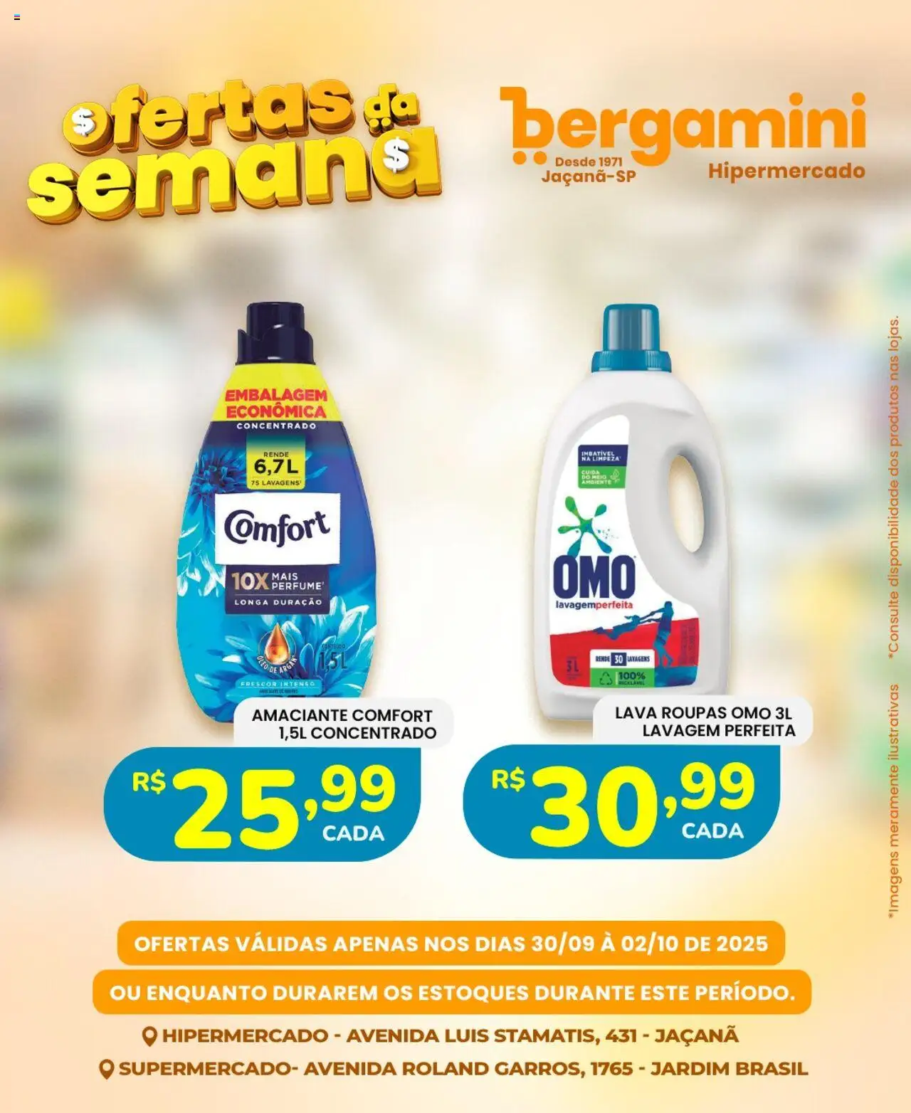 Supermercado Bergamini Folheto - válido de 30.09.2025 | Página: 11 | Produtos: Perfume, Óleo, Roupas, Amaciante