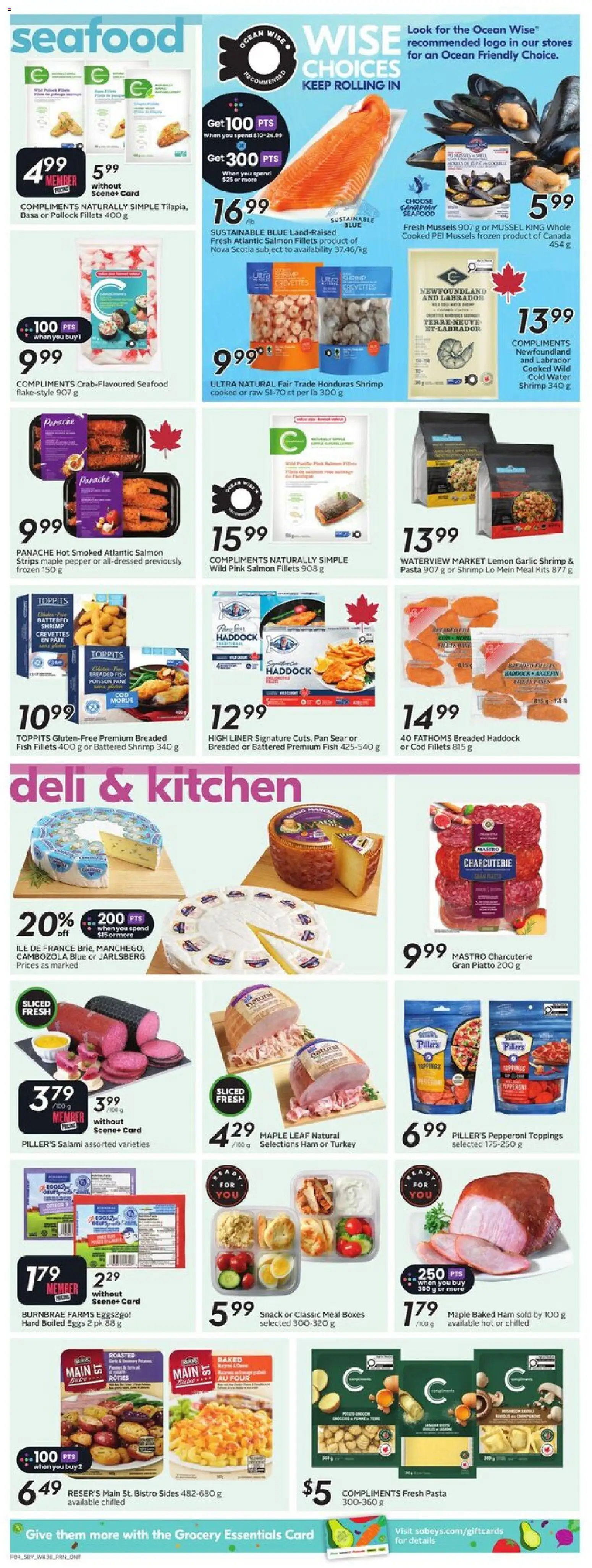 Sobeys flyer valid from 15.01.2026 | Page: 7 | Products: Fish, Pasta, Eggs, Salami