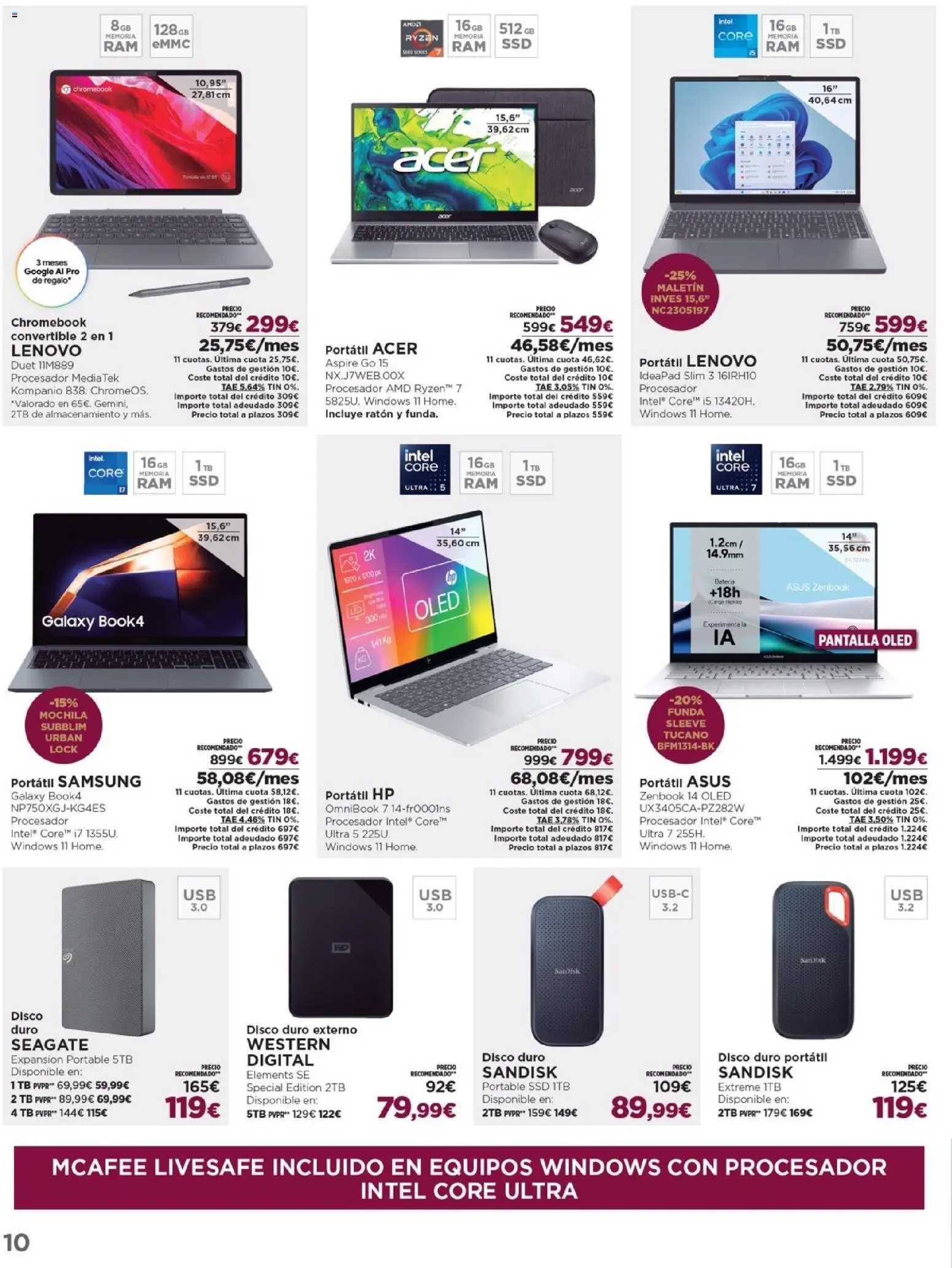 Nuevas ofertas de El Corte Inglés válidas en toda la República Mexicana desde el 16.12.2025. ¡Encuentra las mejores ofertas en El Corte Inglés catálogo Ofertas que ilusionan! | Página: 10 | Productos: Mochila, Disco, Funda, Batería