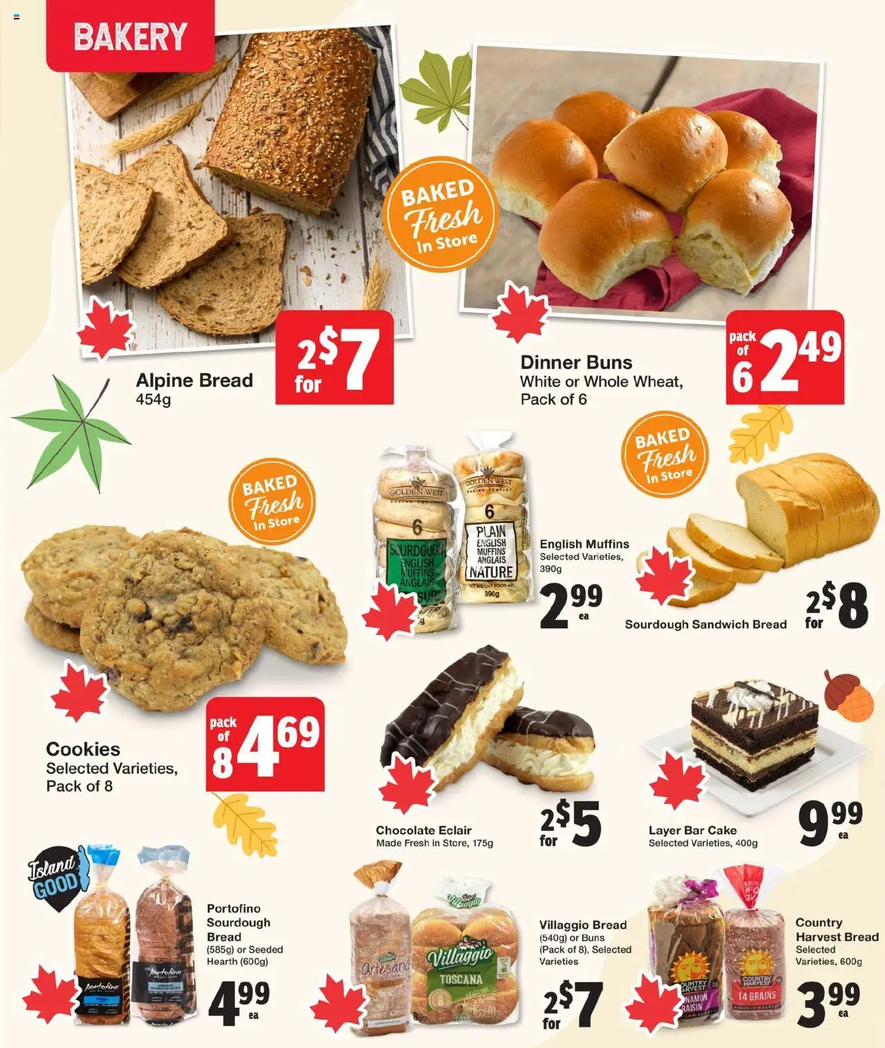 Quality Foods flyer valid from 09.10.2025 | Page: 8 | Products: Cookies, Bakery, Bread, Chocolate