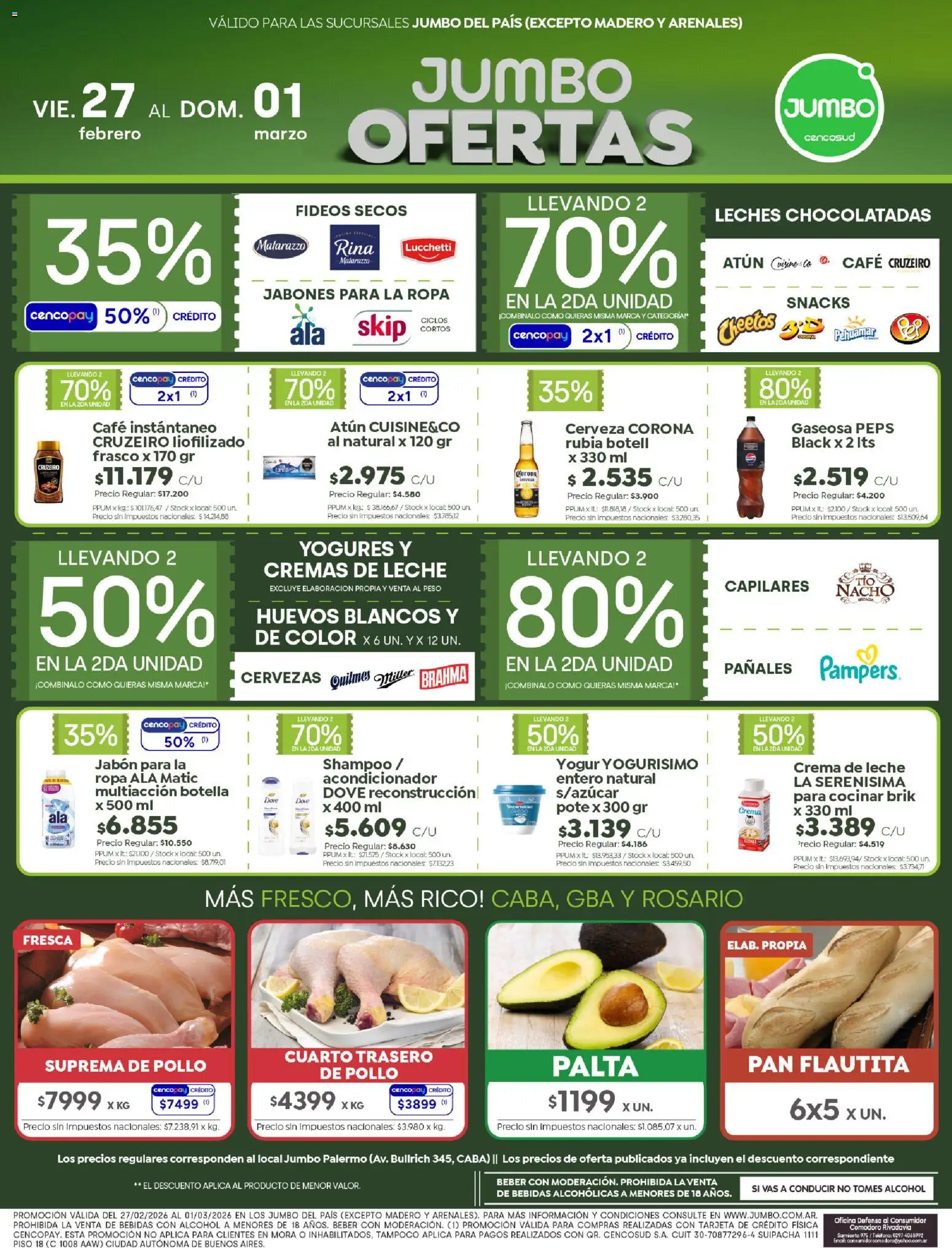 Jumbo - Ofertas | Rosario │ válido desde el 27.02.2026 | Página: 1 | Productos: Rosario, Pollo, Ropa, Pan
