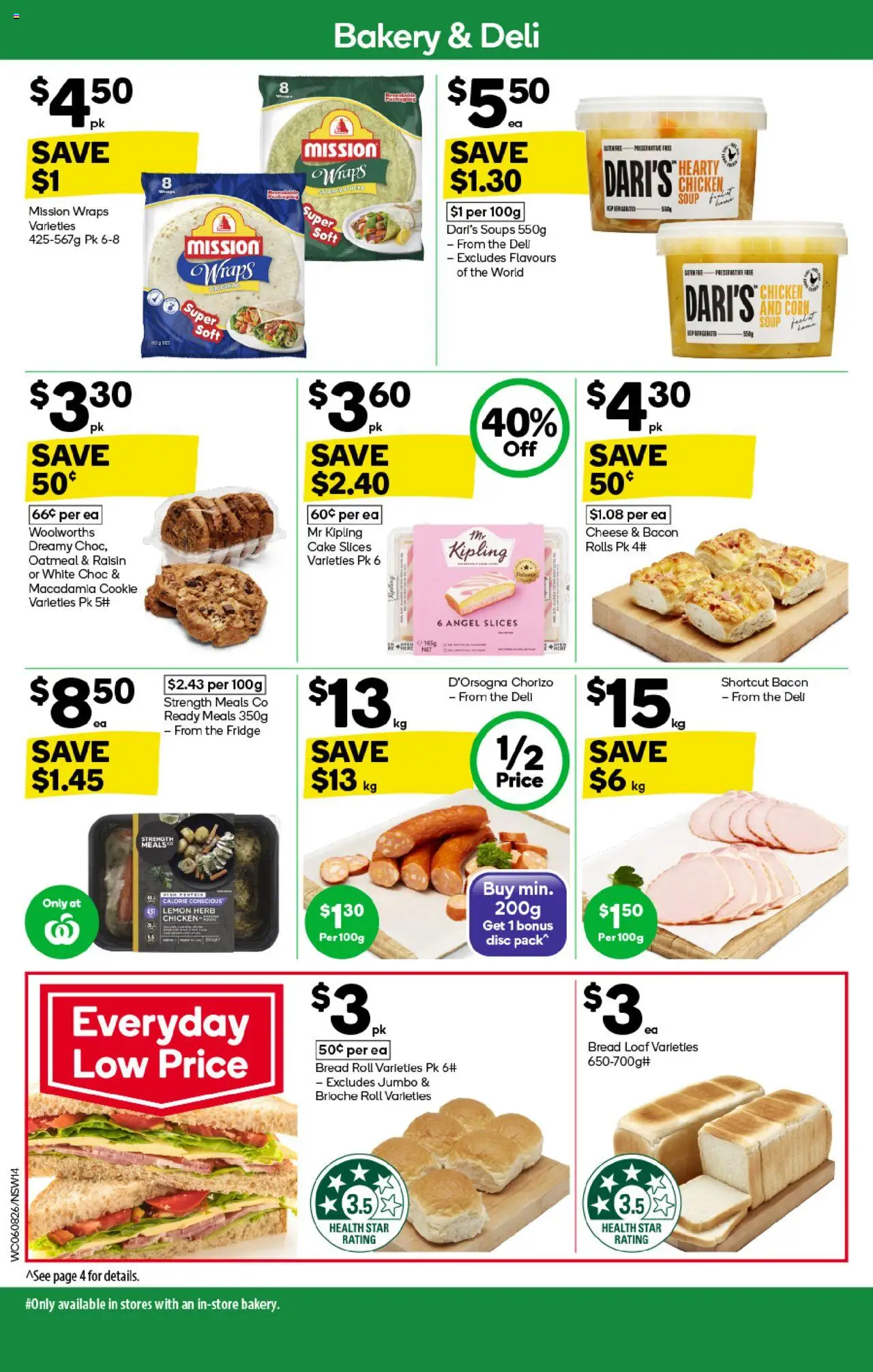 Woolworths catalogue - valid from 06.08.2025 | Page: 14 | Products: Bacon, Herb, Bread, Spinach