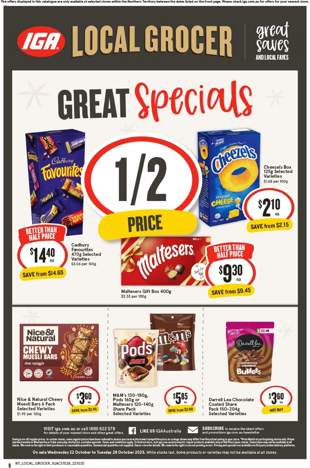 IGA catalogue - valid from 22.10.2025 | Page: 8 | Products: Box, Dairy, Cheese, Chocolate