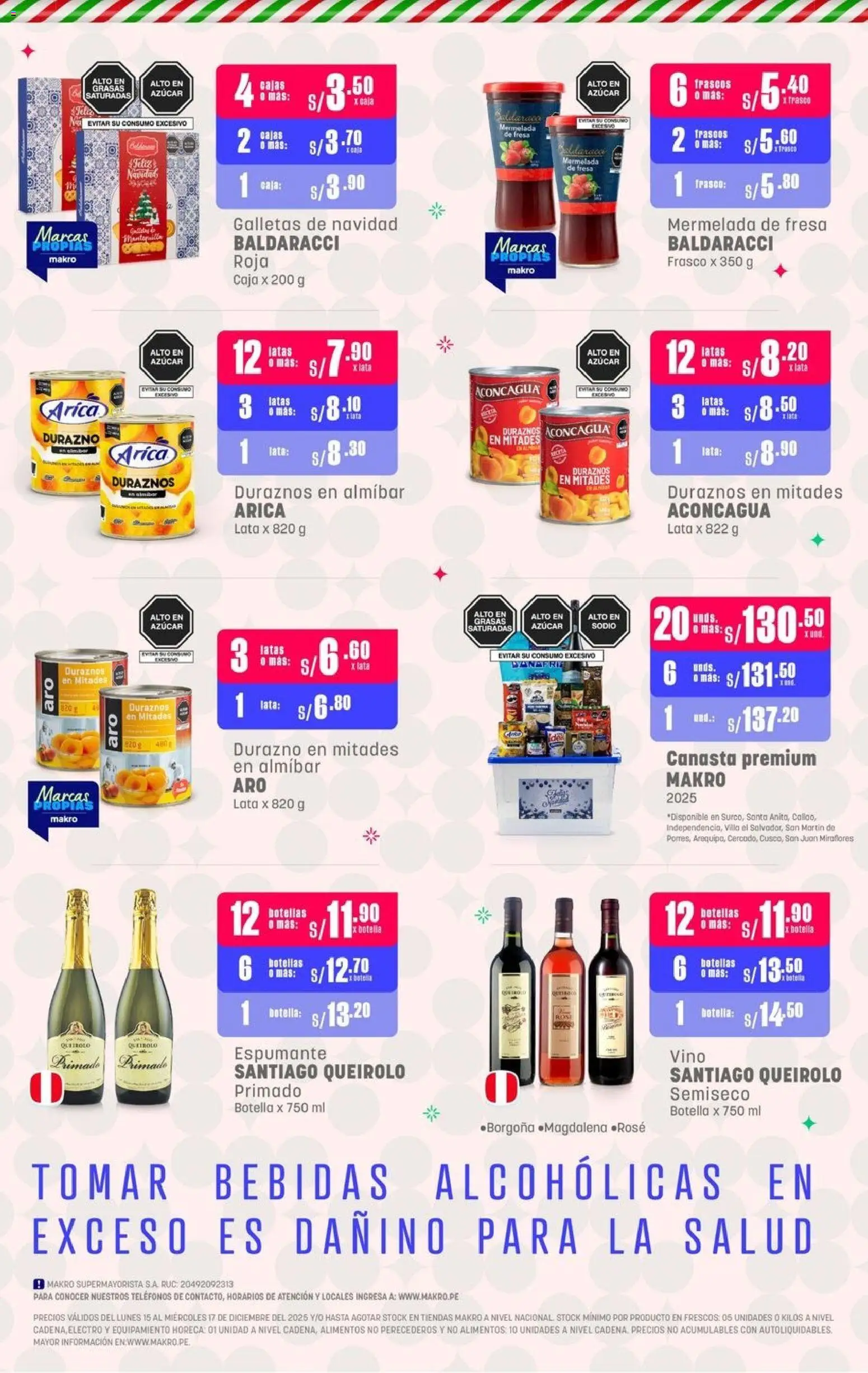 Catálogo Makro válido desde 15.12.2025 | Página: 2 | Productos: Caja, Vino, Galletas, Mermelada