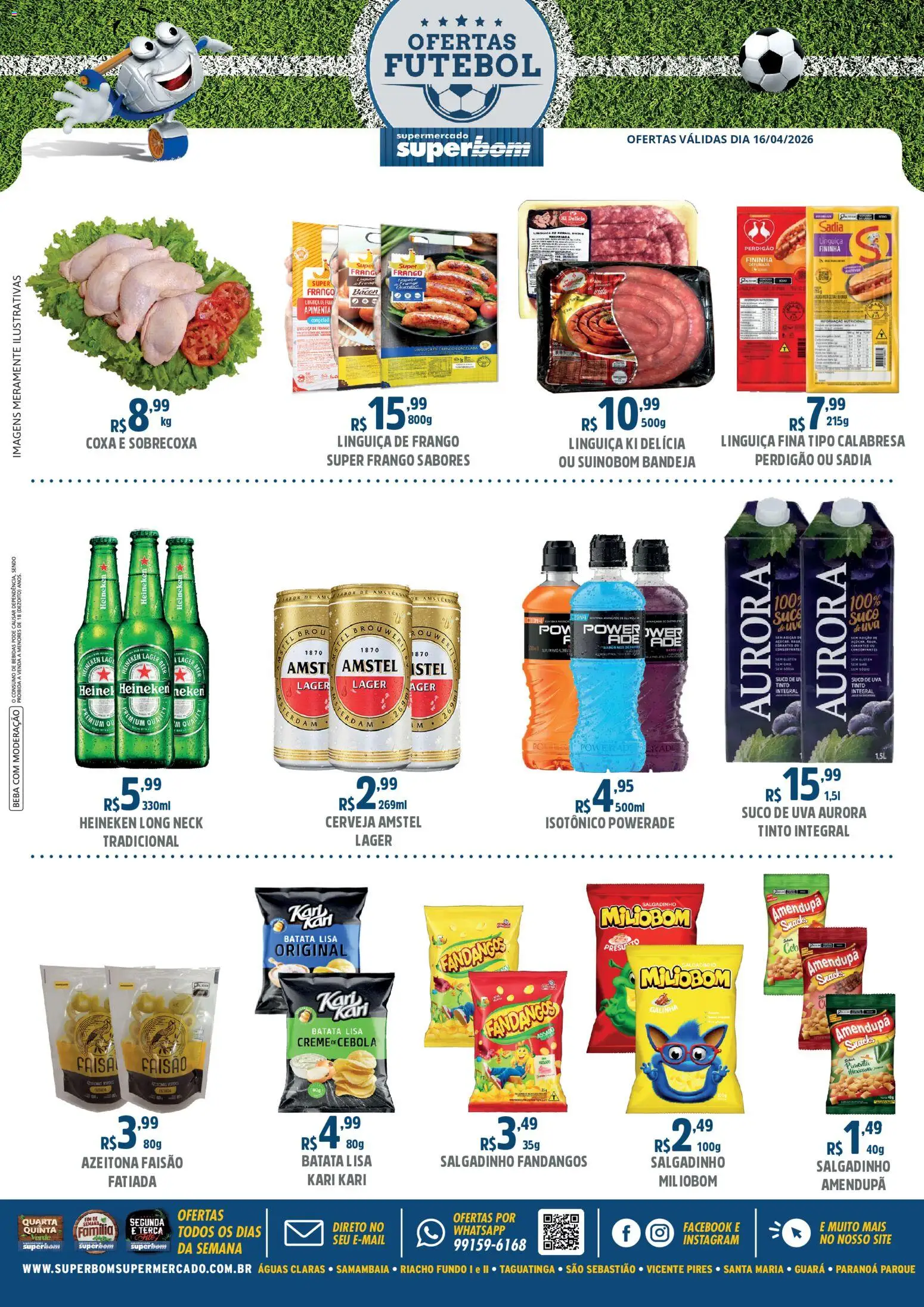 Superbom Folheto - válido de 16.04.2026 | Página: 1 | Produtos: Cebola, Linguiça, Frango, Isotônico