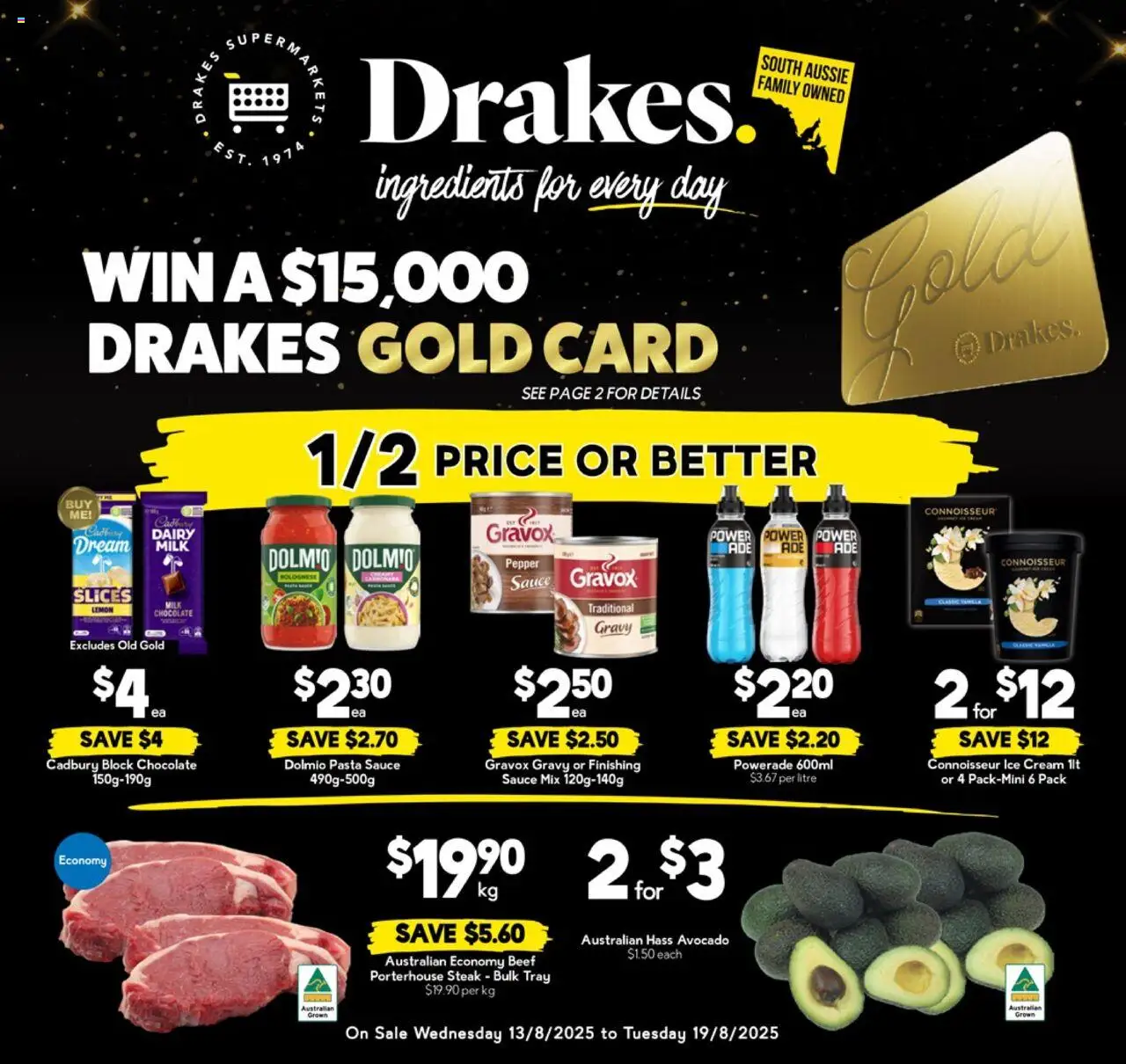 Drakes catalogue - valid from 13.08.2025 | Page: 1 | Products: Dairy, Pasta, Cream, Sauce