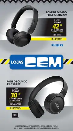 Lojas Cem - Ofertas atuais - Pré-Visualização do folheto da loja Lojas Cem, válido de 01.11.2025 | Página: 56 | Produtos: Carne, Fone de ouvido