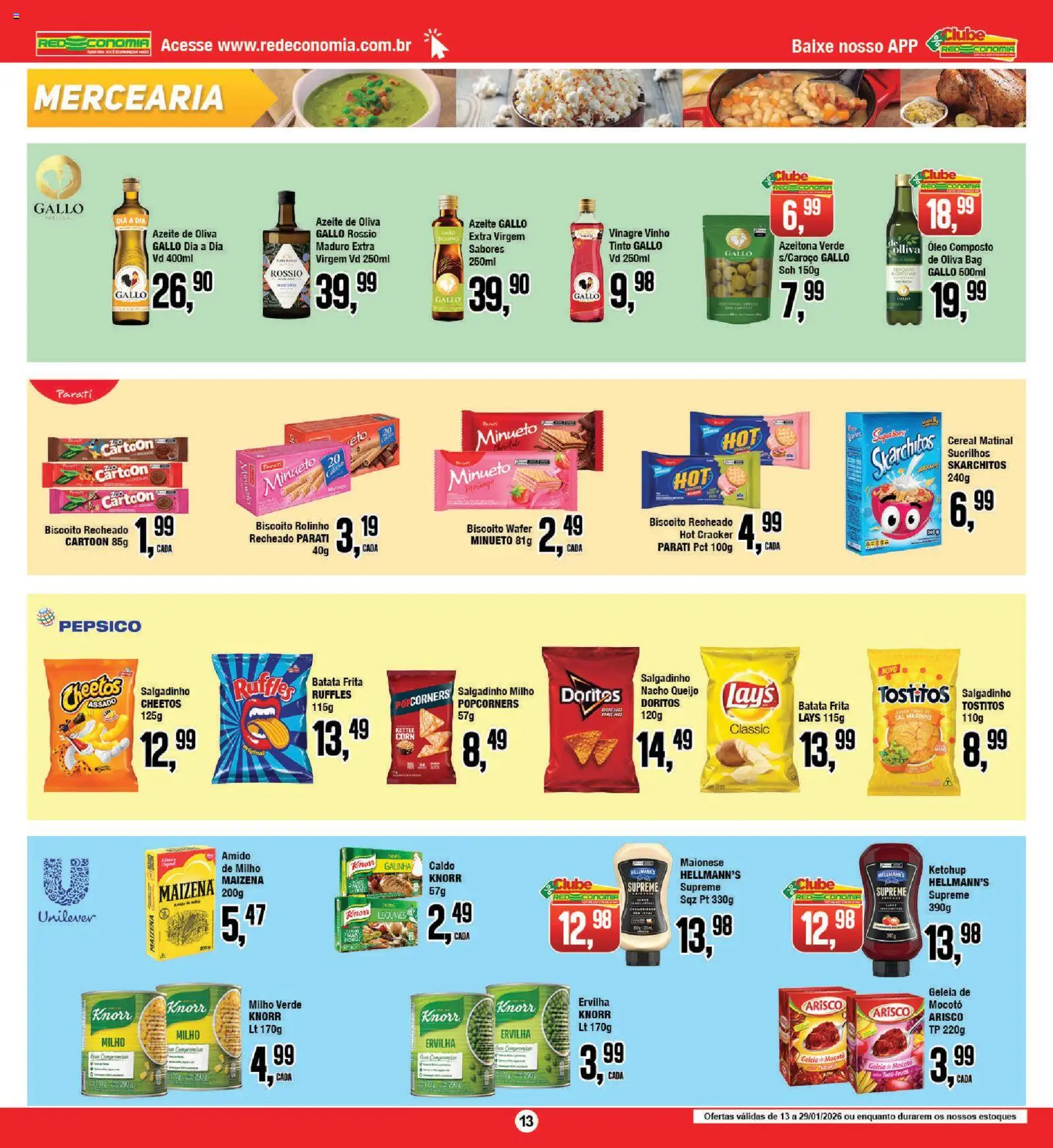 RedEconomia Folheto - válido de 12.01.2026 | Página: 13 | Produtos: Vinagre, Vinho, Ketchup, Knorr