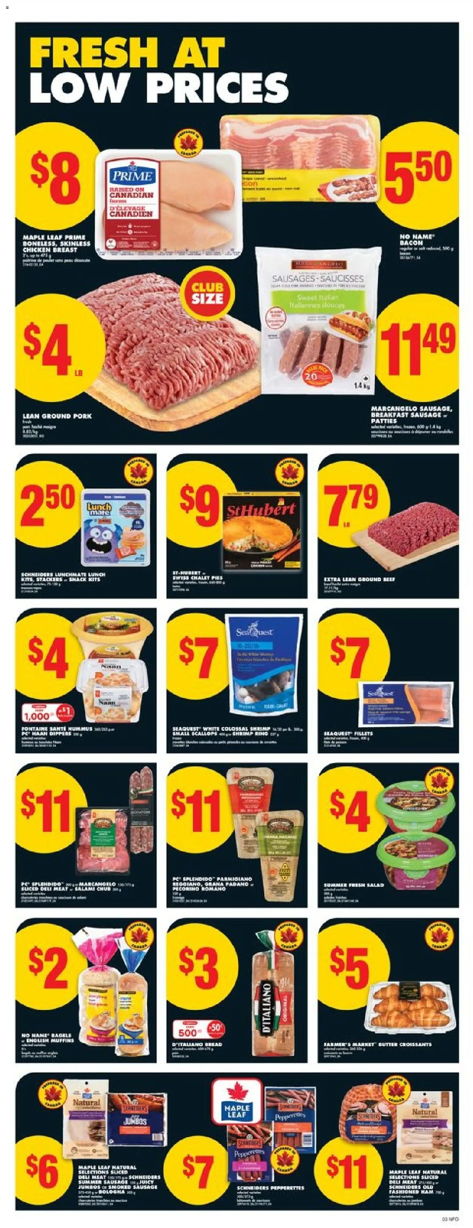 No Frills flyer valid from 20.11.2025 | Page: 3 | Products: Fish, Beef, Butter, Bread