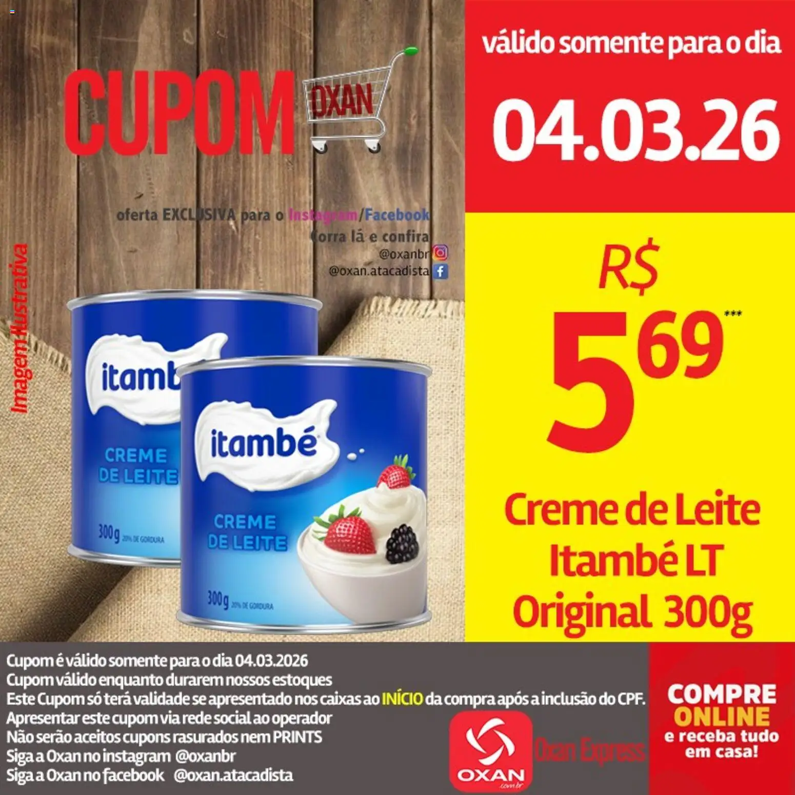 Oxan Atacadista Folheto - válido de 04.03.2026 | Página: 13 | Produtos: Leite, Creme, Creme de leite