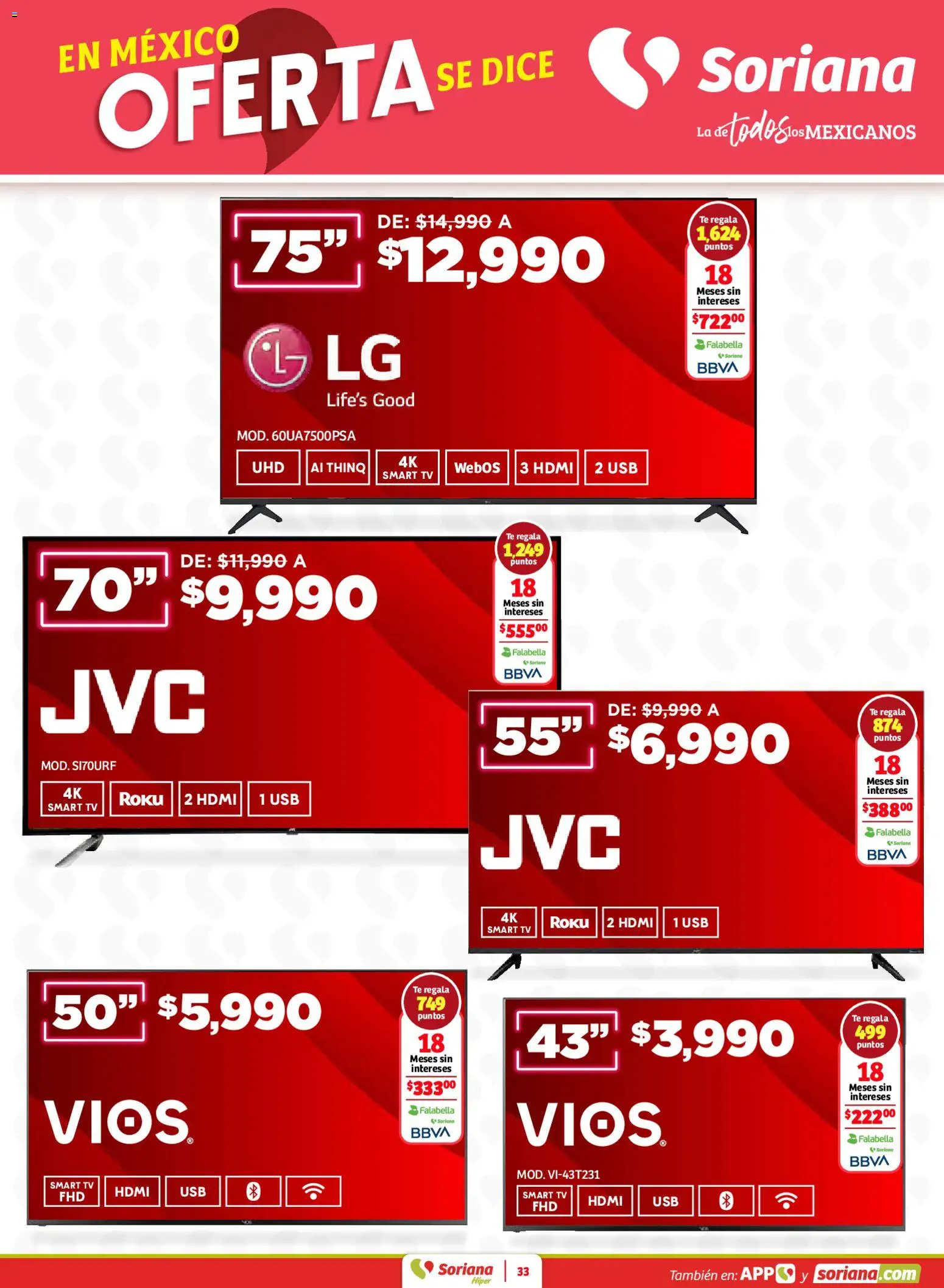 Nuevas ofertas de Soriana válidas en toda la República Mexicana desde el 02.01.2026. ¡Encuentra las mejores ofertas en Soriana - Preciazazaso Híper: Edo Mex, Gro, Hgo, Mor, Pue, Qto, Tlax, Ver! | Página: 33 | Productos: Usb, Té