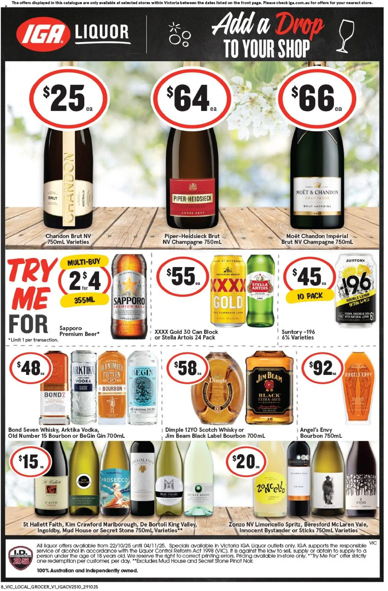 IGA catalogue - valid from 29.10.2025 | Page: 2 | Products: Bourbon, Gin, Lemon, Scotch