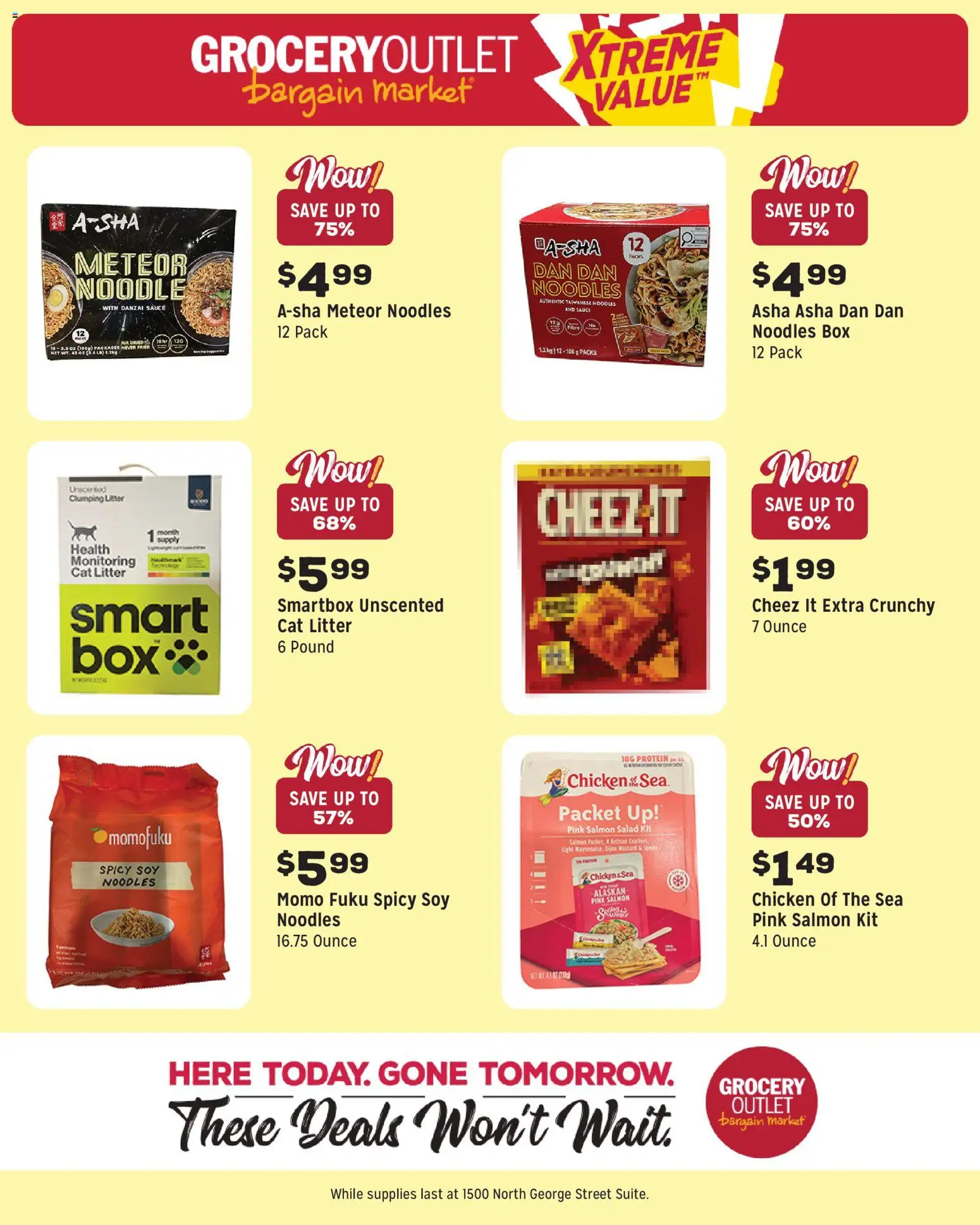 Grocery Outlet Weekly Ad - PA - valid from 11.03.2026 | Page: 10 | Products: Cat Litter, Noodles, Salad, Sauce