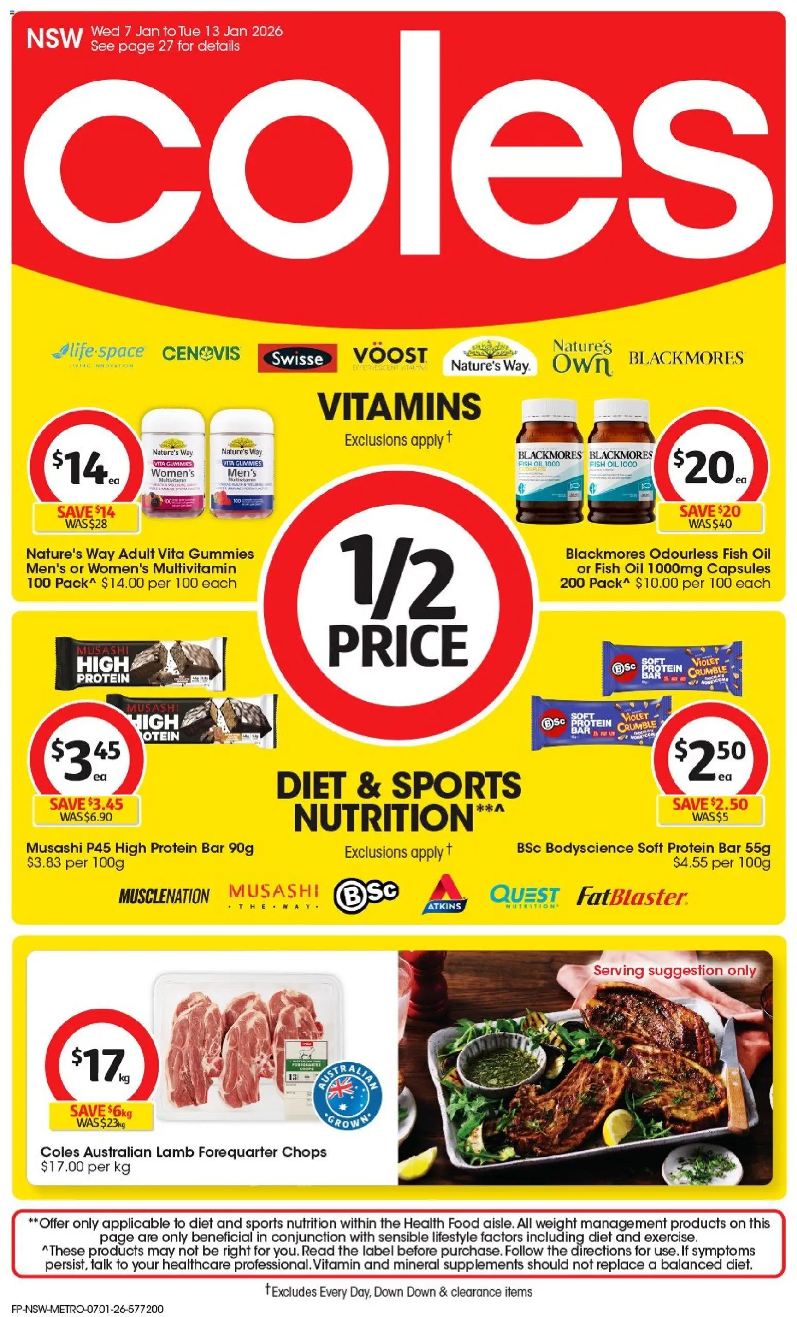 Coles catalogue - valid from 07.01.2026 | Page: 1 | Products: Oil, Lamb, Fish, Fish oil
