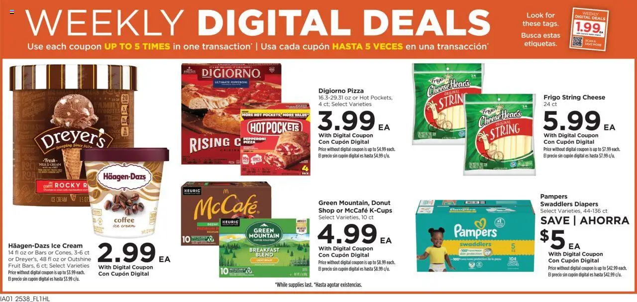 Food 4 Less Weekly Ad - valid from 22.10.2025 | Page: 2 | Products: Milk, Cheese, Coffee, Ice cream