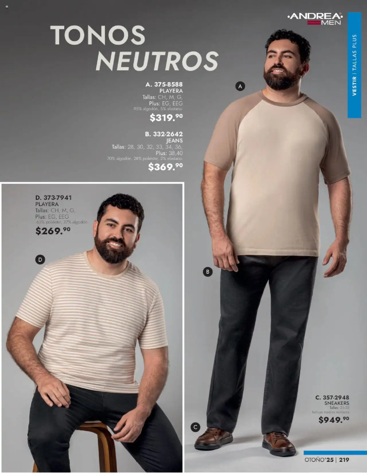 Nuevas ofertas de Andrea válidas en toda la República Mexicana desde el 24.08.2025. ¡Encuentra las mejores ofertas en Andrea - Catálogo Vestir Caballero! | Página: 57 | Productos: Playera