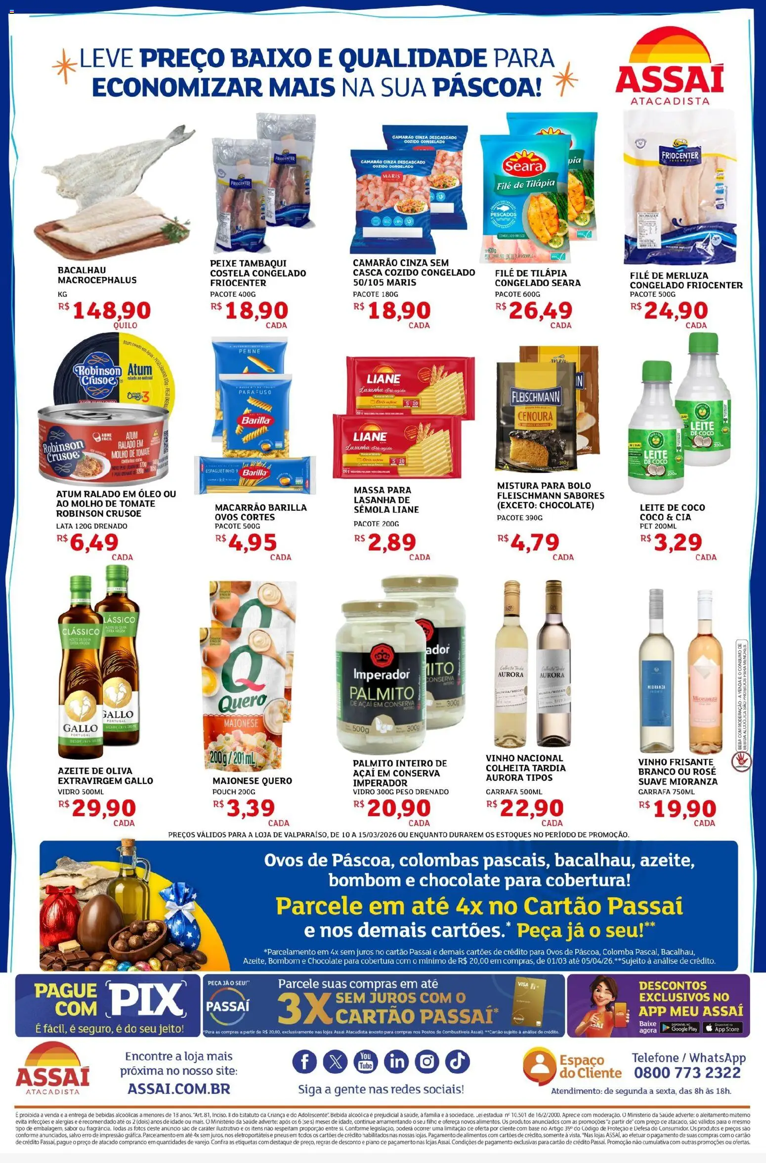 Assaí Atacadista Folheto - válido de 10.03.2026 | Página: 2 | Produtos: Coco, Tilápia, Maionese, Bombom