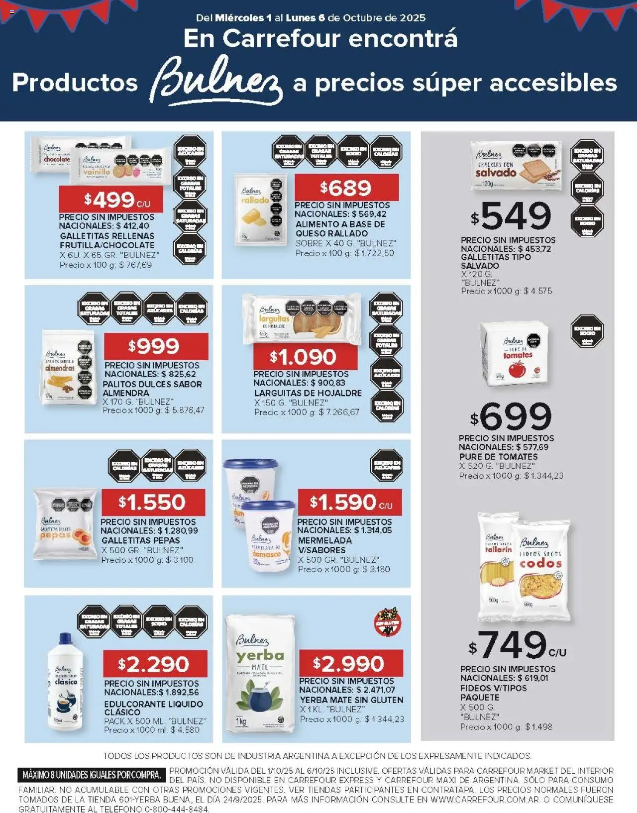 Carrefour - Ofertas - Catamarca │ válido desde el 01.10.2025 | Página: 47 | Productos: Edulcorante, Chocolate, Tomates, Fideos