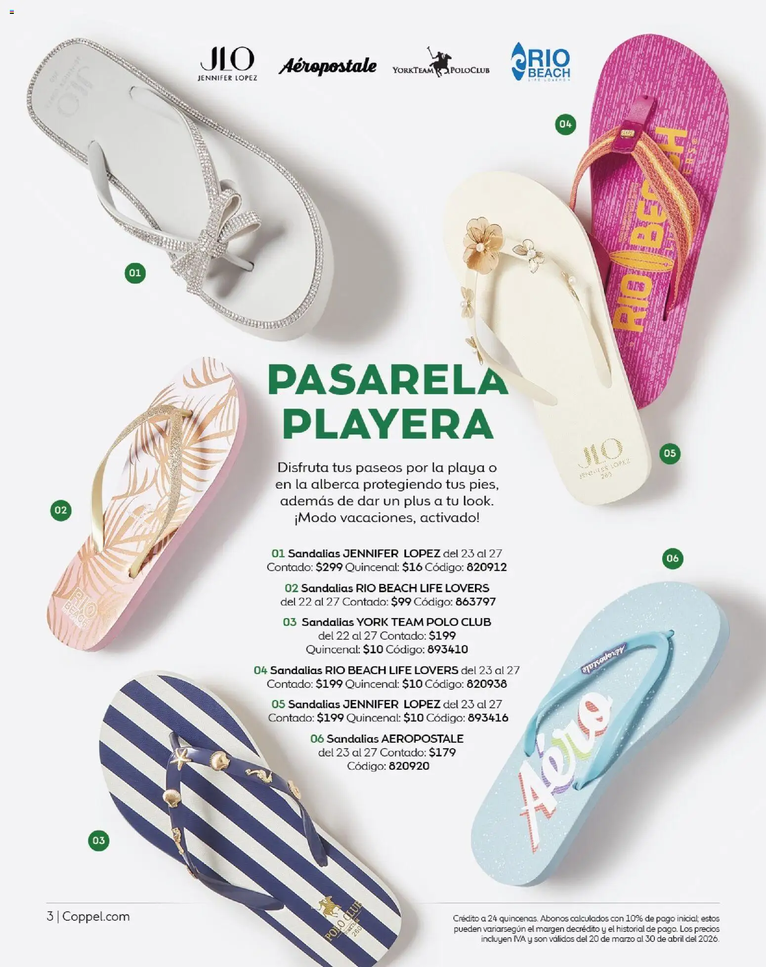 Nuevas ofertas de Coppel válidas en toda la República Mexicana desde el 01.03.2026. ¡Encuentra las mejores ofertas en Coppel catálogo Vacaciones Semana Santa! | Página: 3 | Productos: Playera, Sandalias
