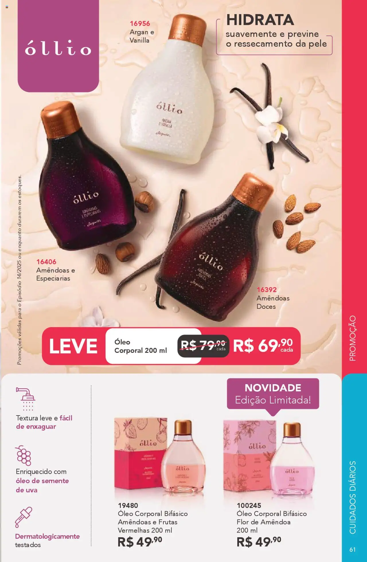 Jequiti Folheto - válido de 03.10.2025 | Página: 61 | Produtos: Óleo, Doces, Amêndoas