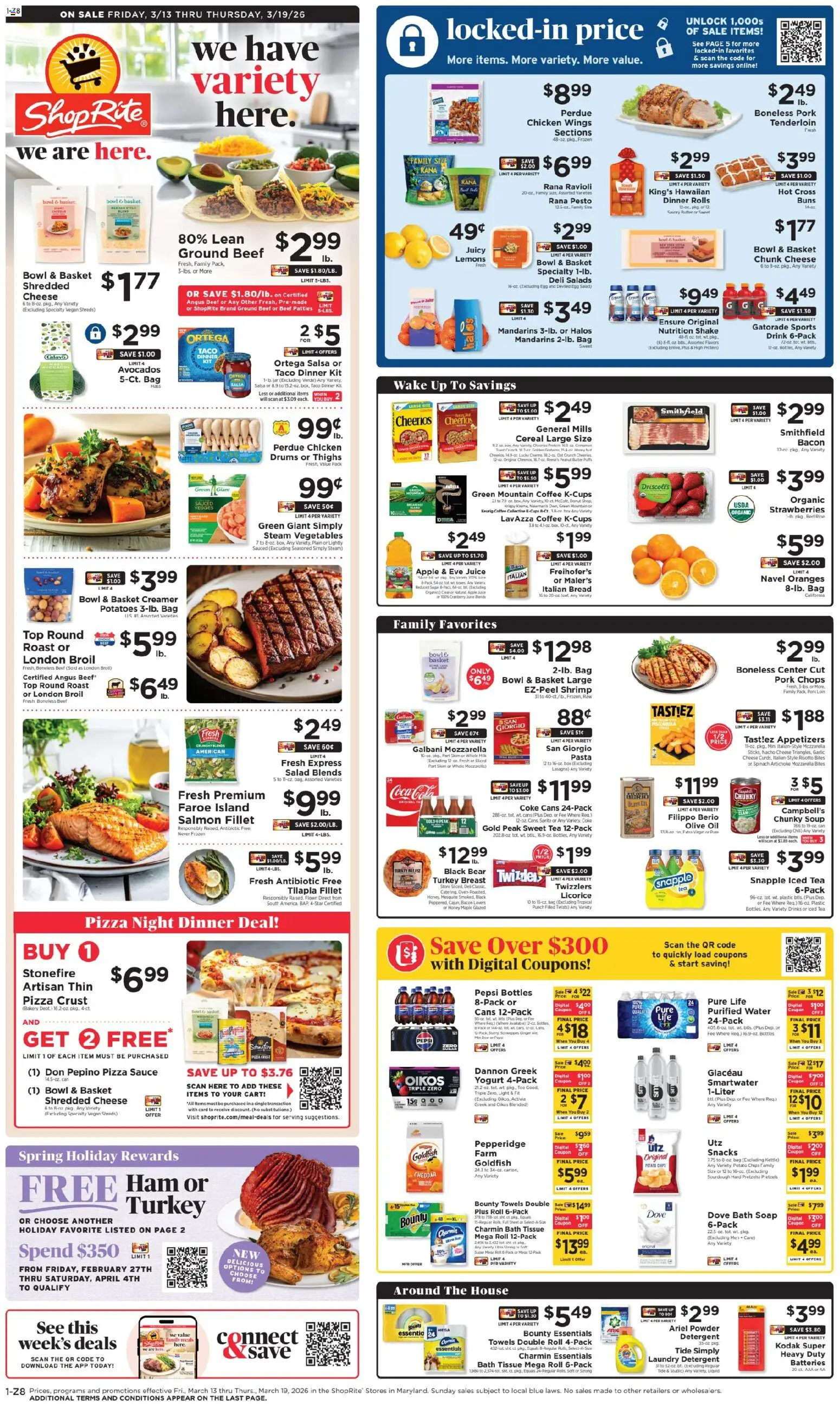 ShopRite Weekly Ad - valid from 13.03.2026 | Page: 1 | Products: Cheese, Coffee, Soap, Detergent