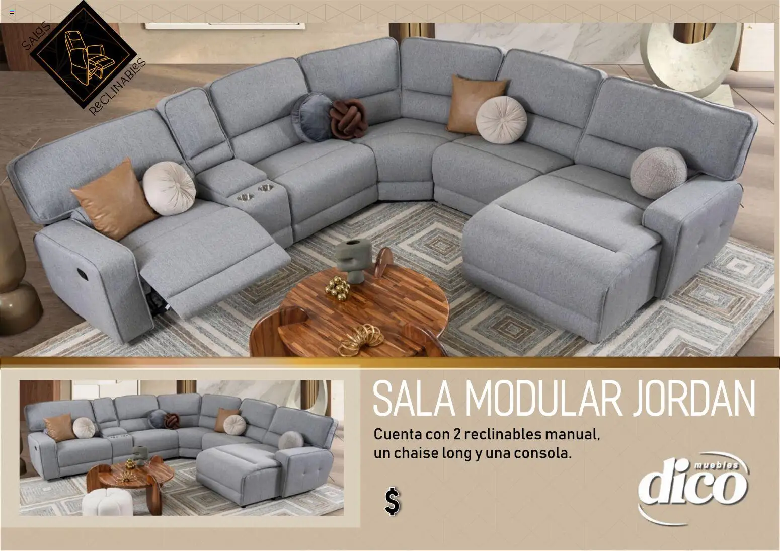 Nuevas ofertas de Muebles Dico válidas en toda la República Mexicana desde el 01.01.2026. ¡Encuentra las mejores ofertas en Muebles Dico catálogo Salas reclinables! | Página: 19 | Productos: Modular