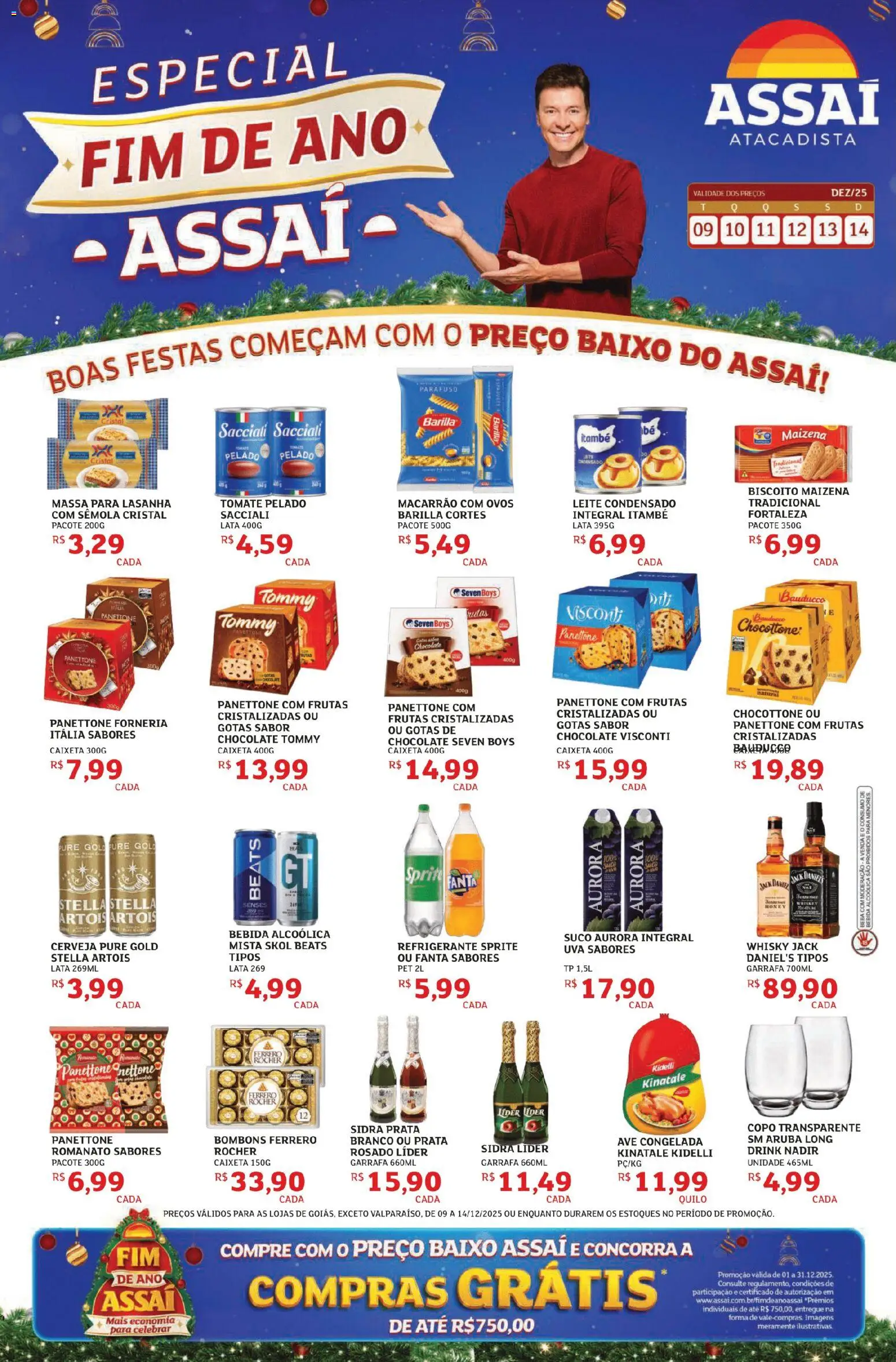 Assaí Atacadista Folheto - válido de 09.12.2025 | Página: 1 | Produtos: Biscoito, Macarrão, Massa, Bebida