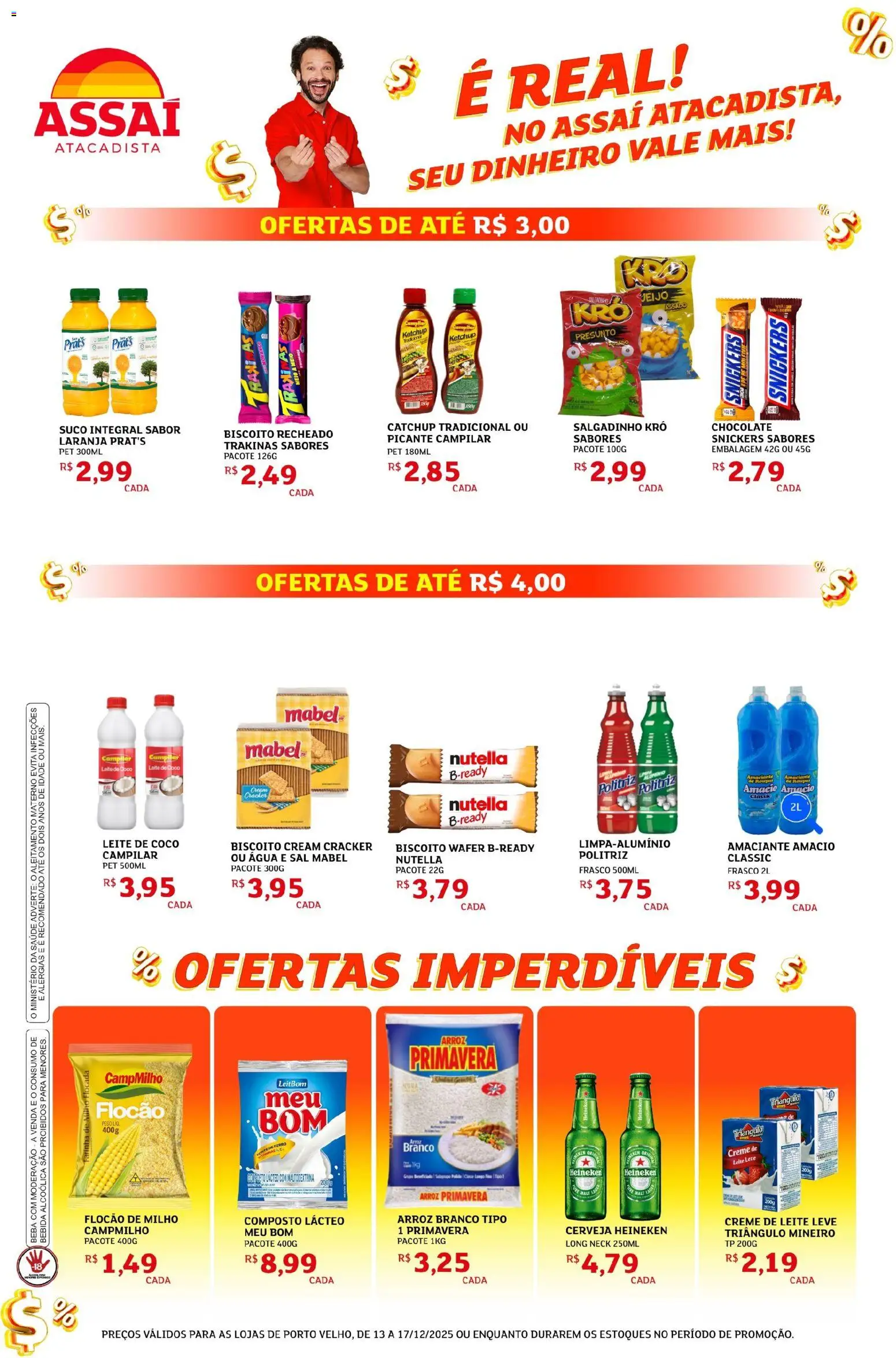Assaí Atacadista Folheto - válido de 13.12.2025 | Página: 2 | Produtos: Arroz, Creme de leite, Cream cracker, Amaciante
