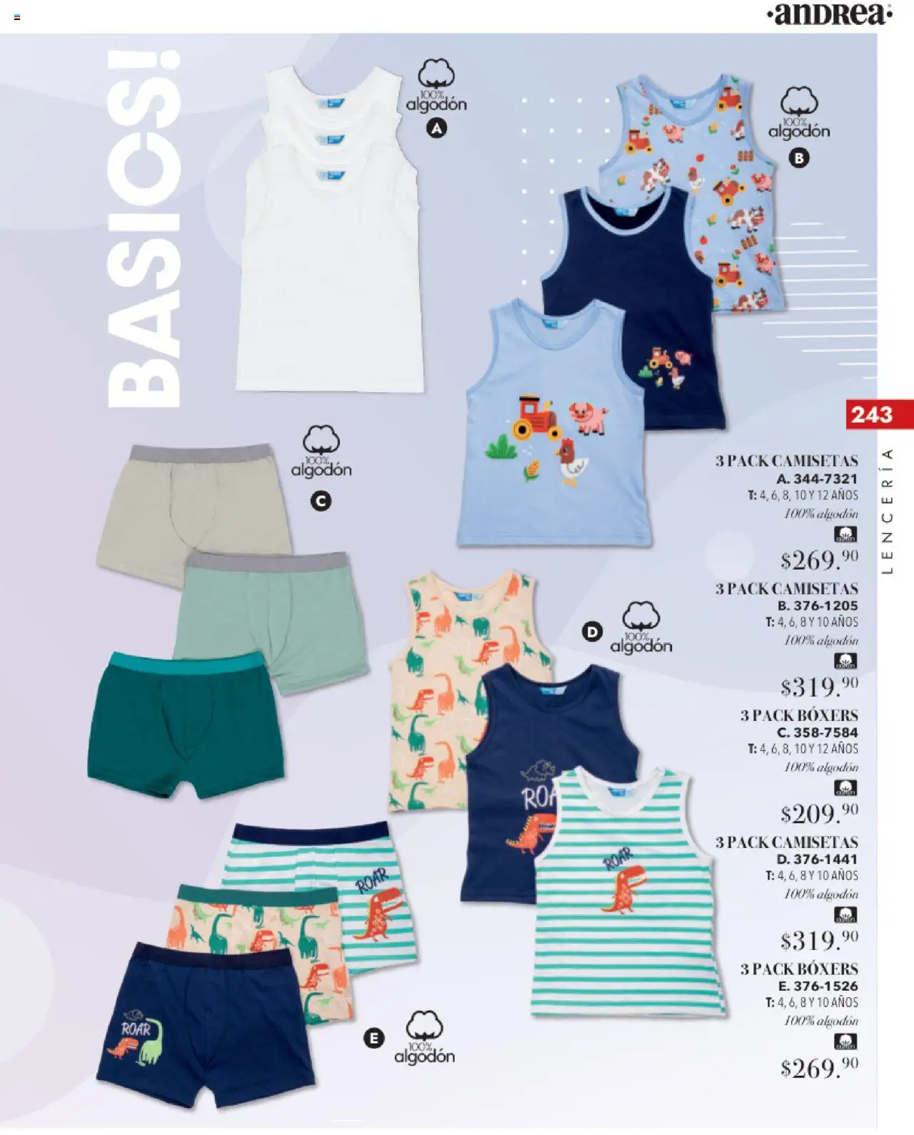 Nuevas ofertas de Andrea válidas en toda la República Mexicana desde el 17.08.2025. ¡Encuentra las mejores ofertas en Andrea - Catálogo Tropical Otoño / Invierno! | Página: 243 | Productos: Boxers, Algodón, Lenceria