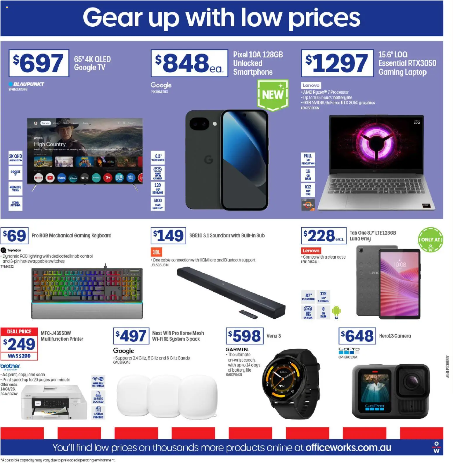 Officeworks catalogue - valid from 31.03.2026 | Page: 20 | Products: Printer, Keyboard, Cable, Case