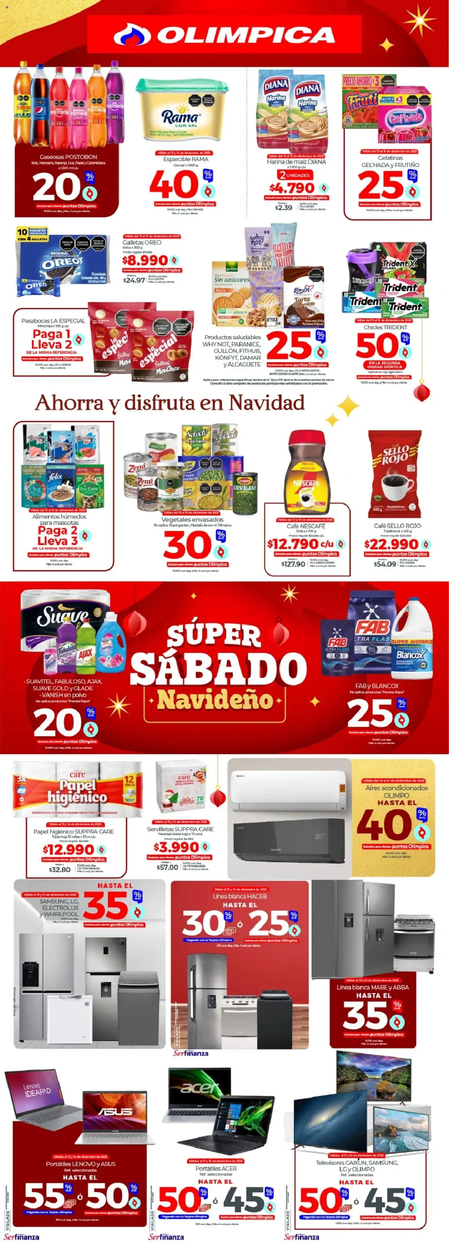 Olímpica revista - valida desde el 13.12.2025 | Página: 2 | Productos: Harina, Bañera, Blanqueador, Servilletas